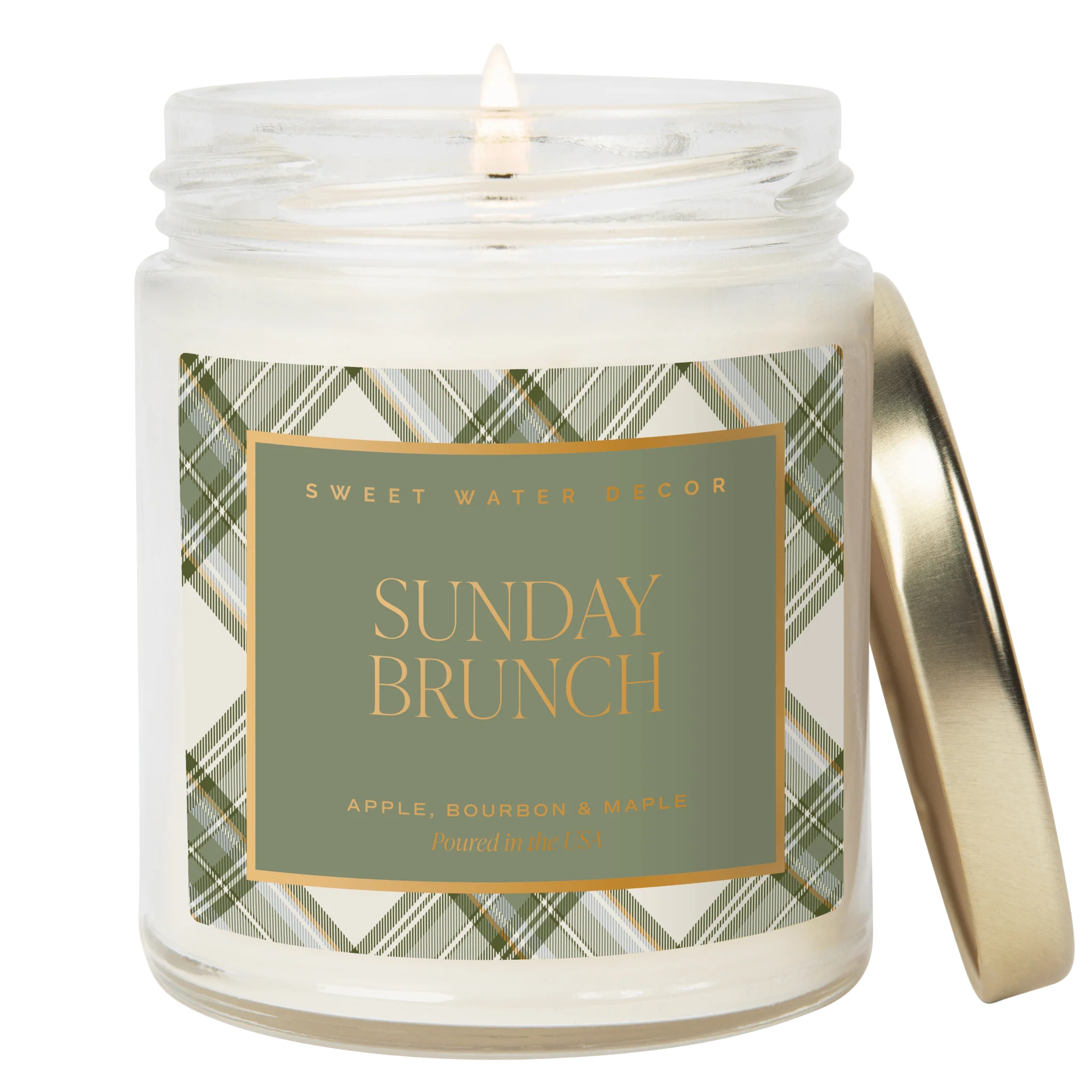 Premium Sunday Brunch Soy Candle – Clear Patterned Jar – 9 oz Powerful
