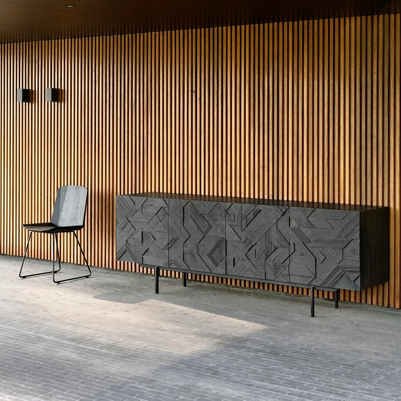 Authentic Graphic Sideboard 4 Doors Unique