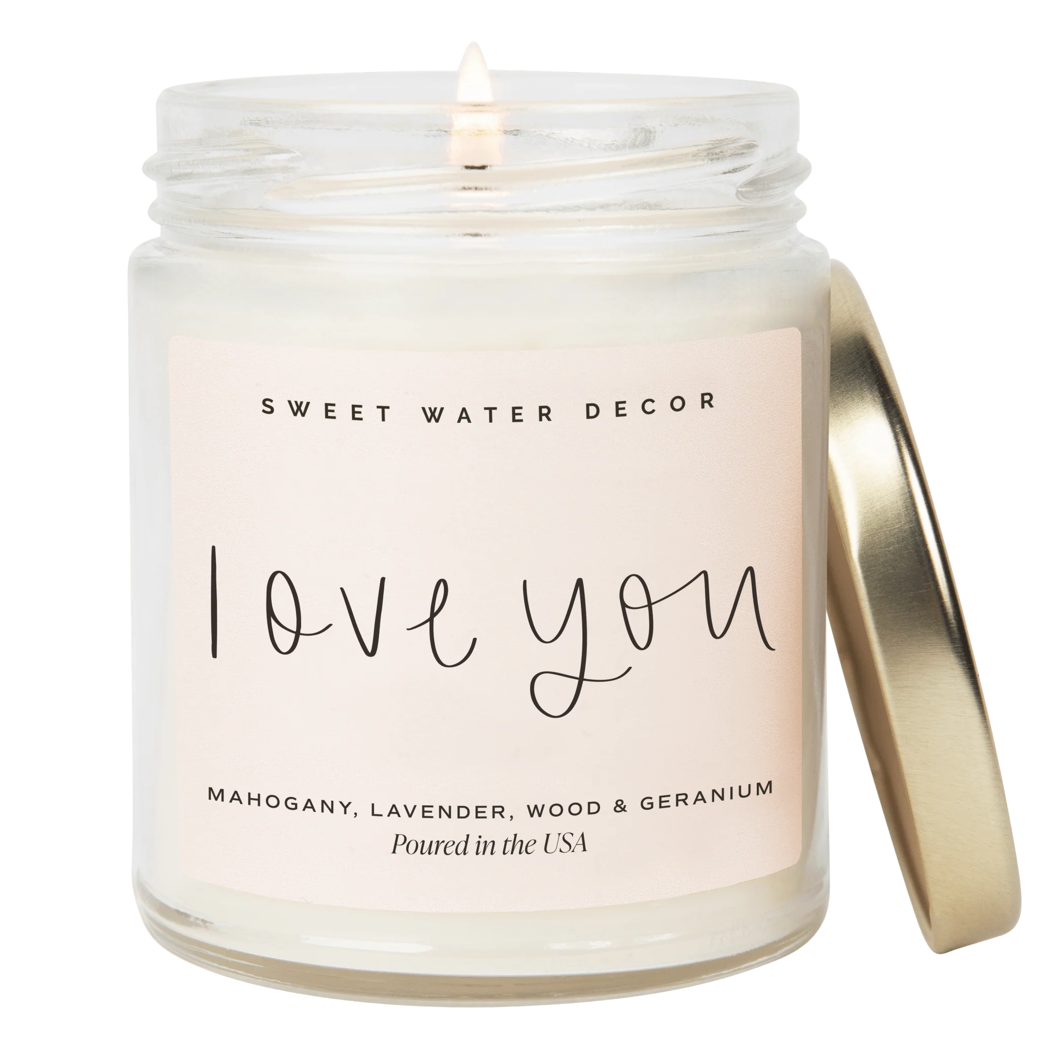 Easy-to-Use Love You Soy Candle – Clear Jar – 9 oz User-Friendly