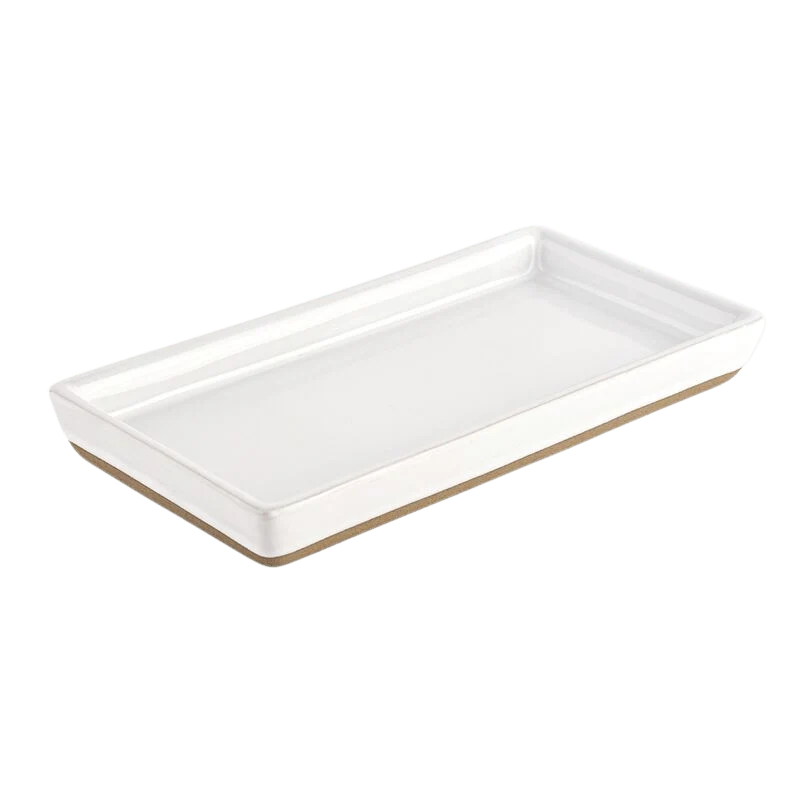 High-End White Stoneware Tray Optimized