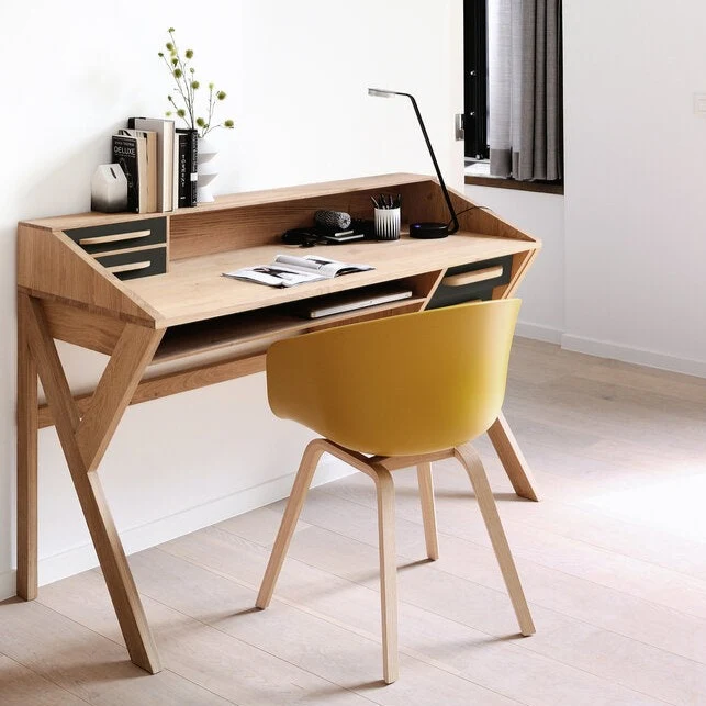 Luxury Origami Solid Oak Desk Black Original