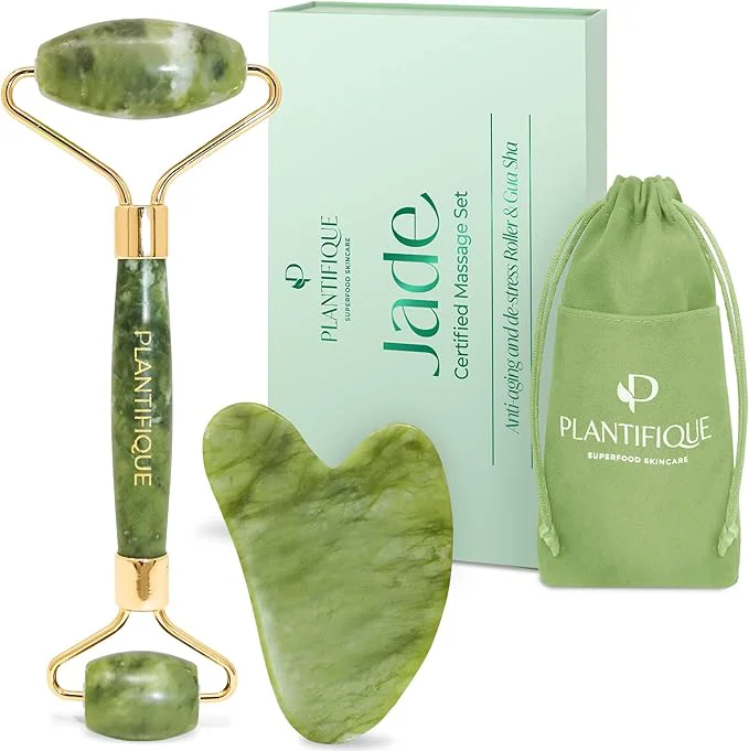 Responsible PLANTIFIQUE Jade Roller Gua Sha Set – Jade Facial Tools Convenient