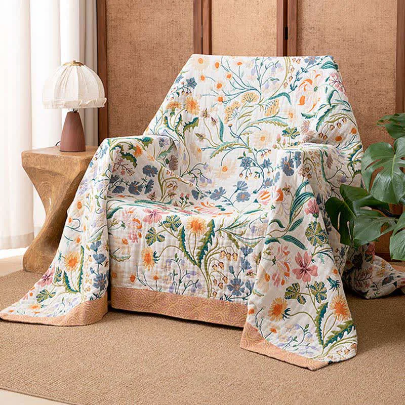 Secure Ownkoti Botanical Floral Pure Cotton Blanket Solid