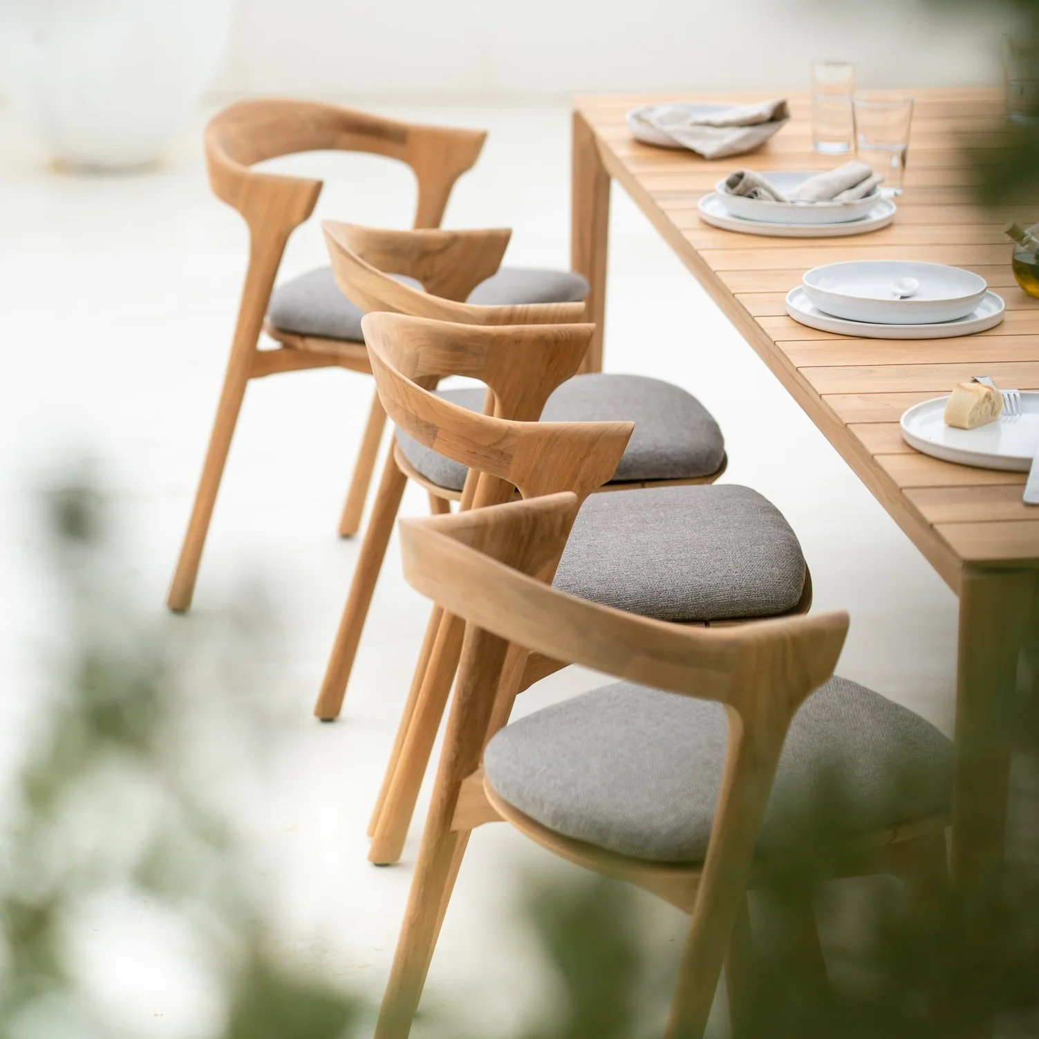 Refined Bok Solid Teak Outdoor Dining Chair With Mocha Fabric Cushion Reliable
