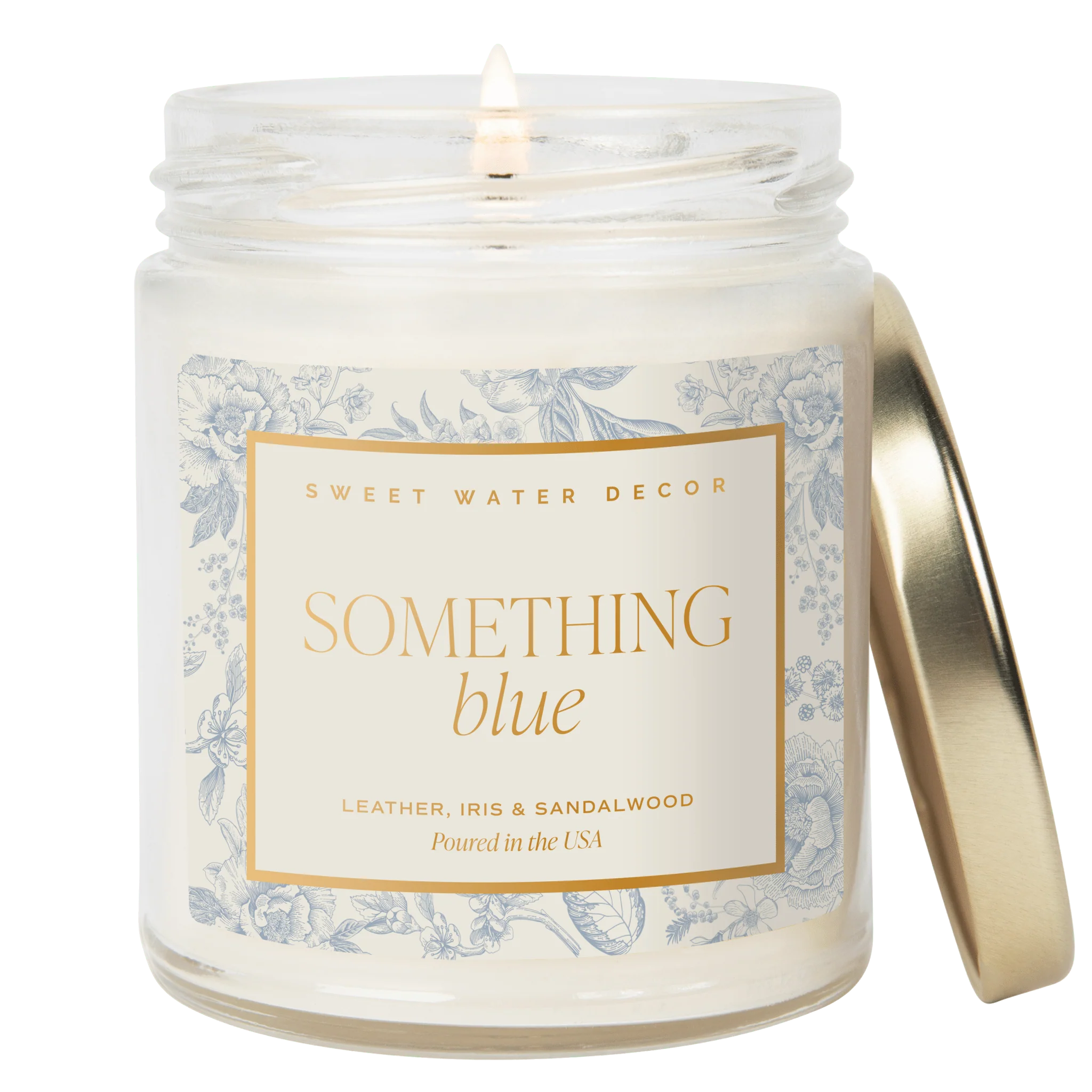 Reusable Something Blue Soy Candle – Clear Jar – 9 oz Luxury Getaway Green