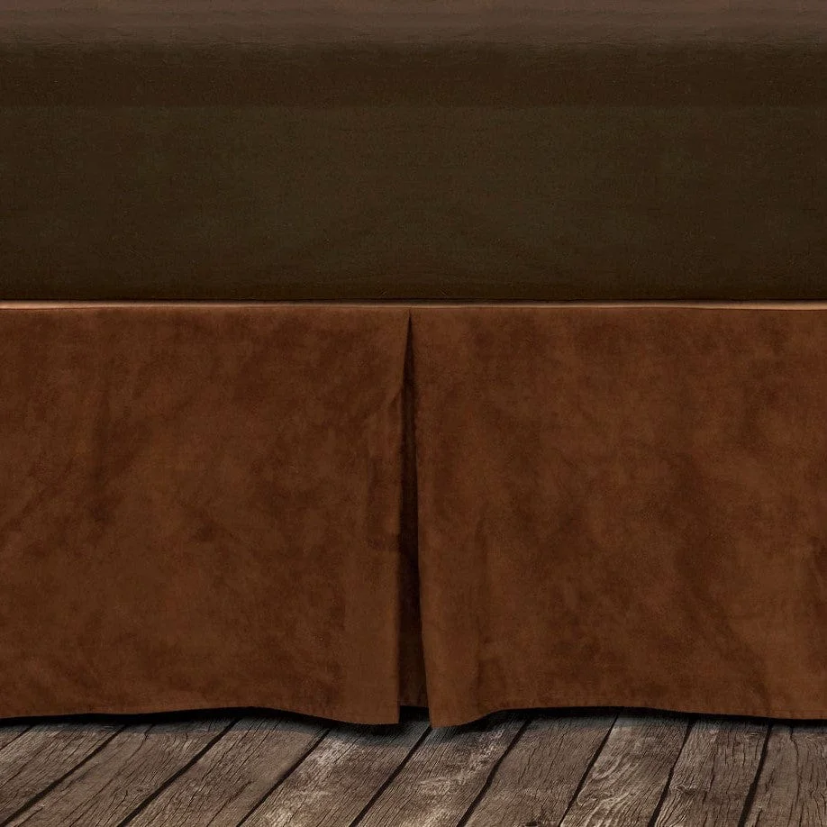 High-Performance Copper Faux Suede Bed Skirt Fine Crafted