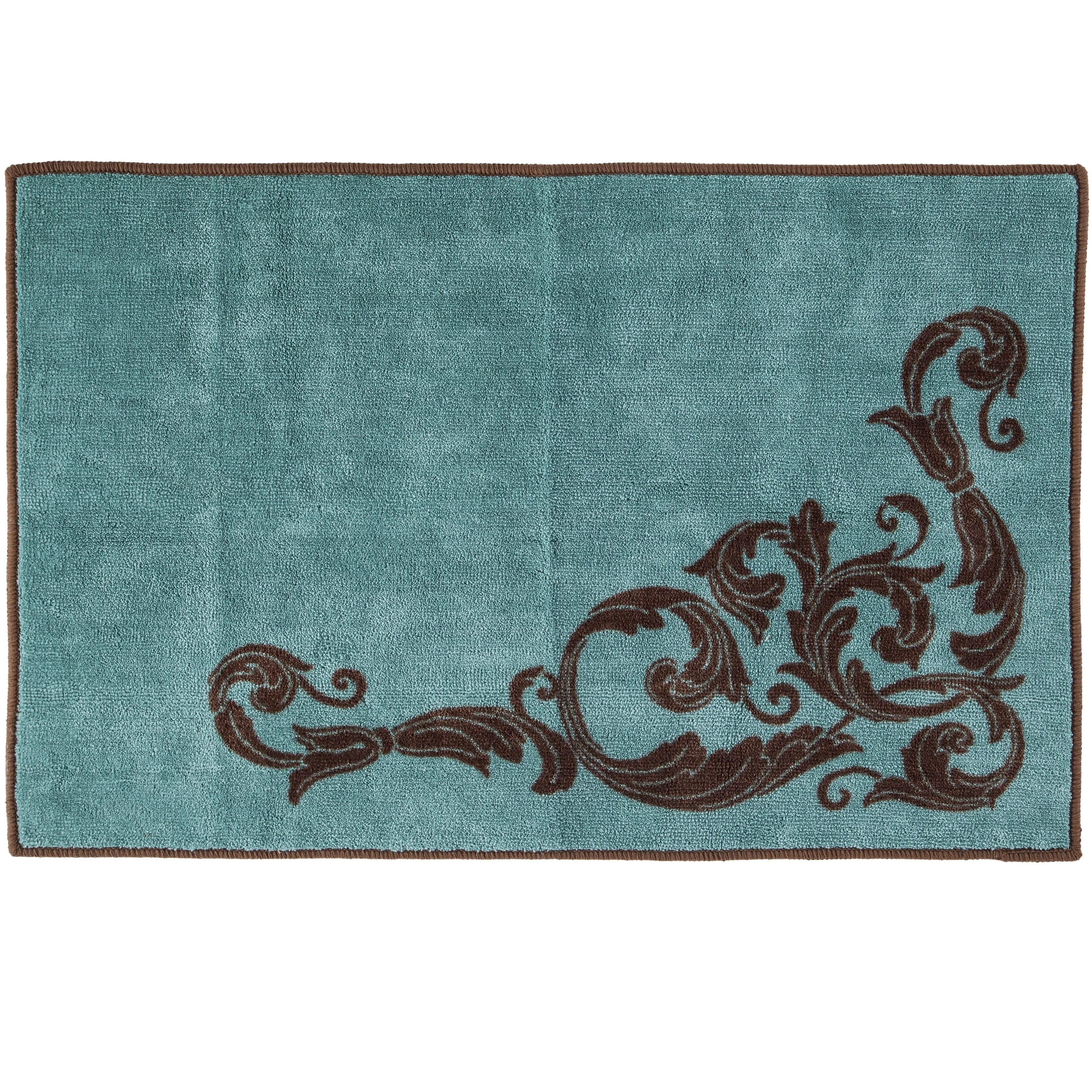 Long-Lasting Wyatt Turquoise Scrollwork Rug Proven