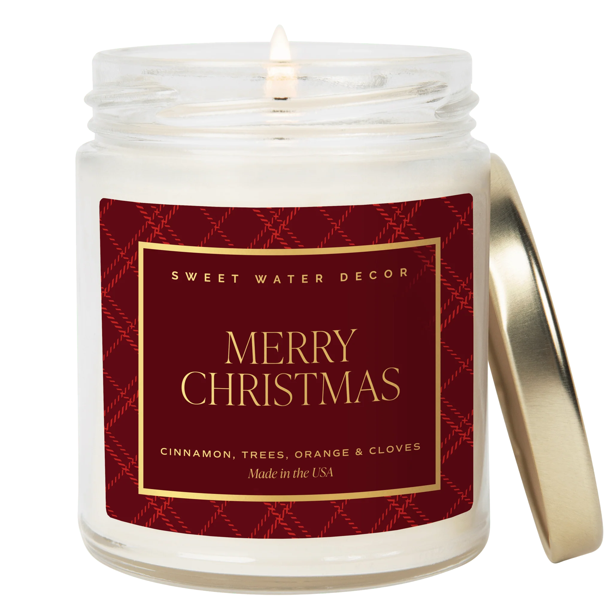 Contemporary Merry Christmas Soy Candle – 9 oz Clear Jar Christmas World-Class