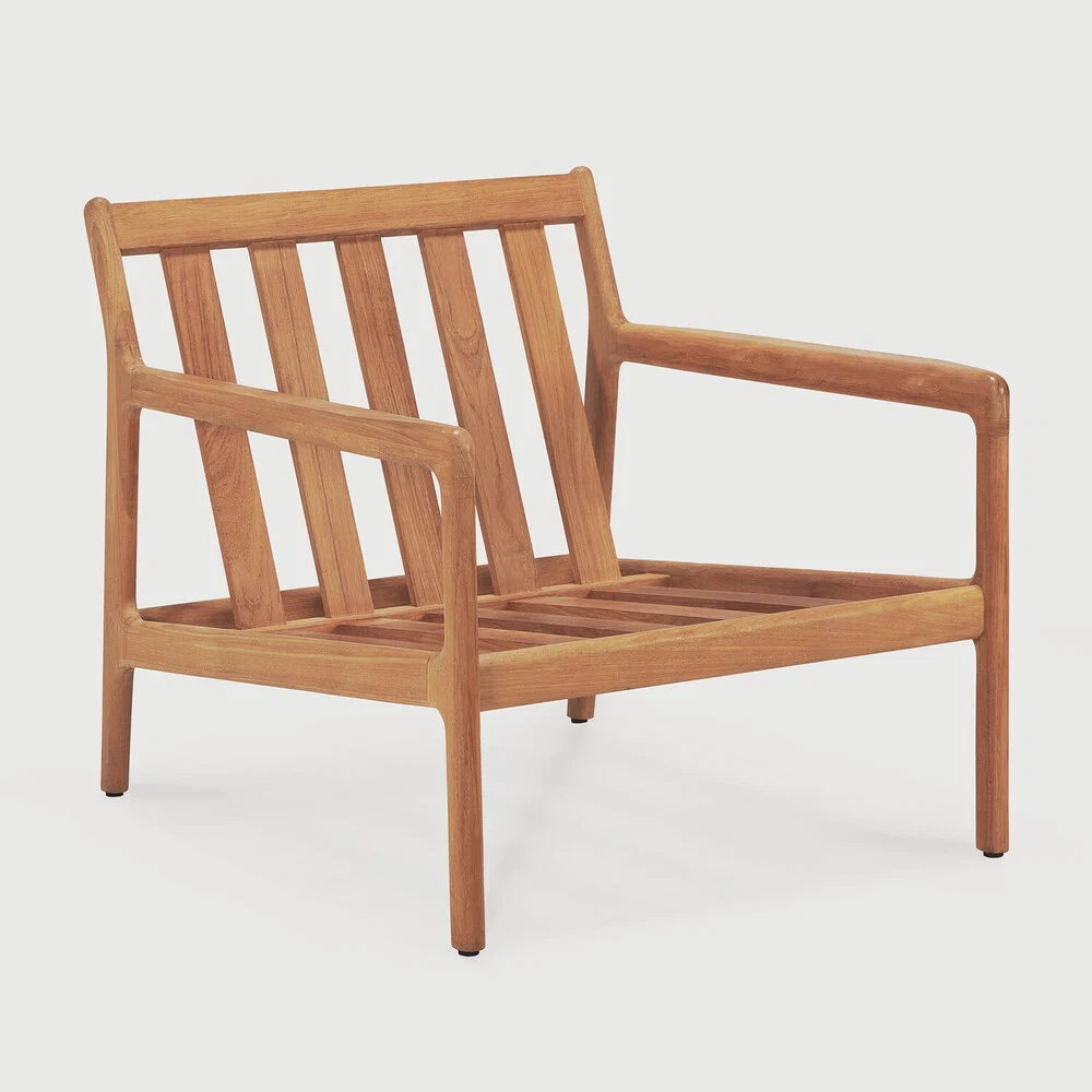 Fine Jack Solid Teak Outdoor Lounge Chair Frame Detailed