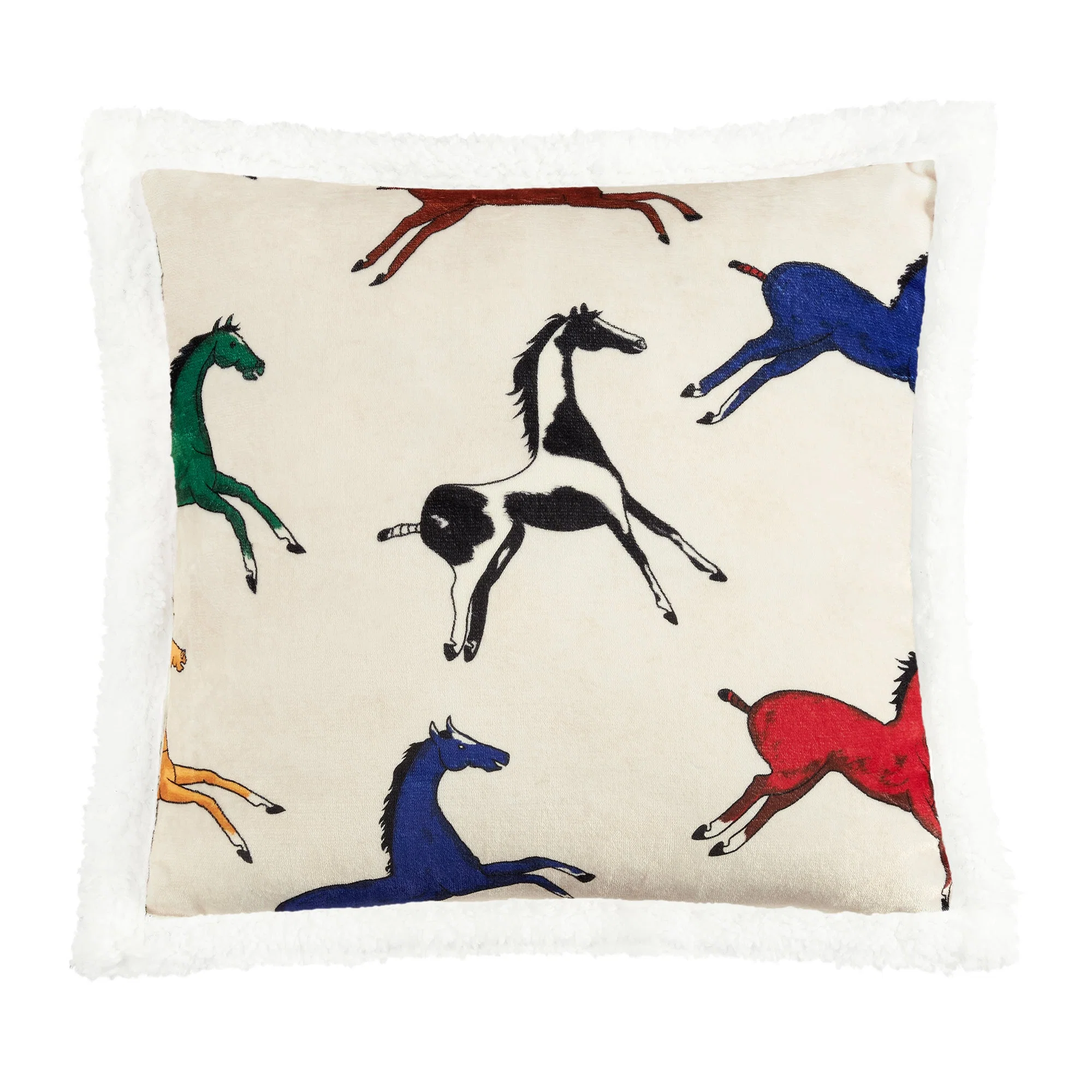 Flexible Wild Horses Campfire Sherpa Pillow Modern
