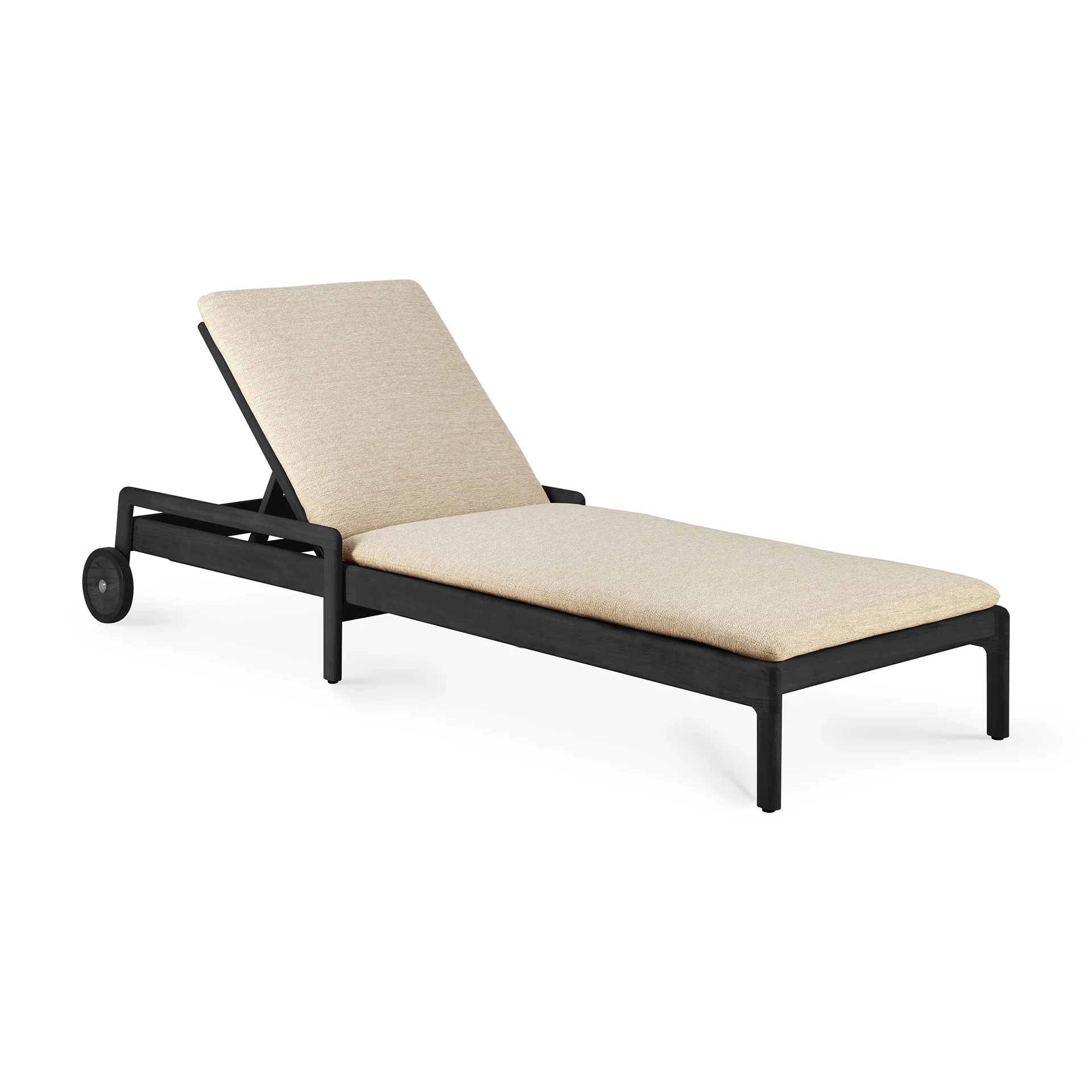 Solid Jack Outdoor Adjustable Lounger Thin Cushion Natural Fabric Smart