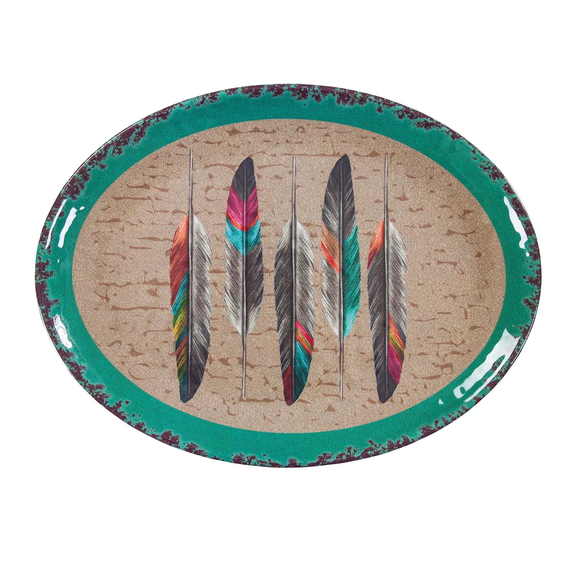 Practical Feather Design Melamine Serving Platter Outstanding