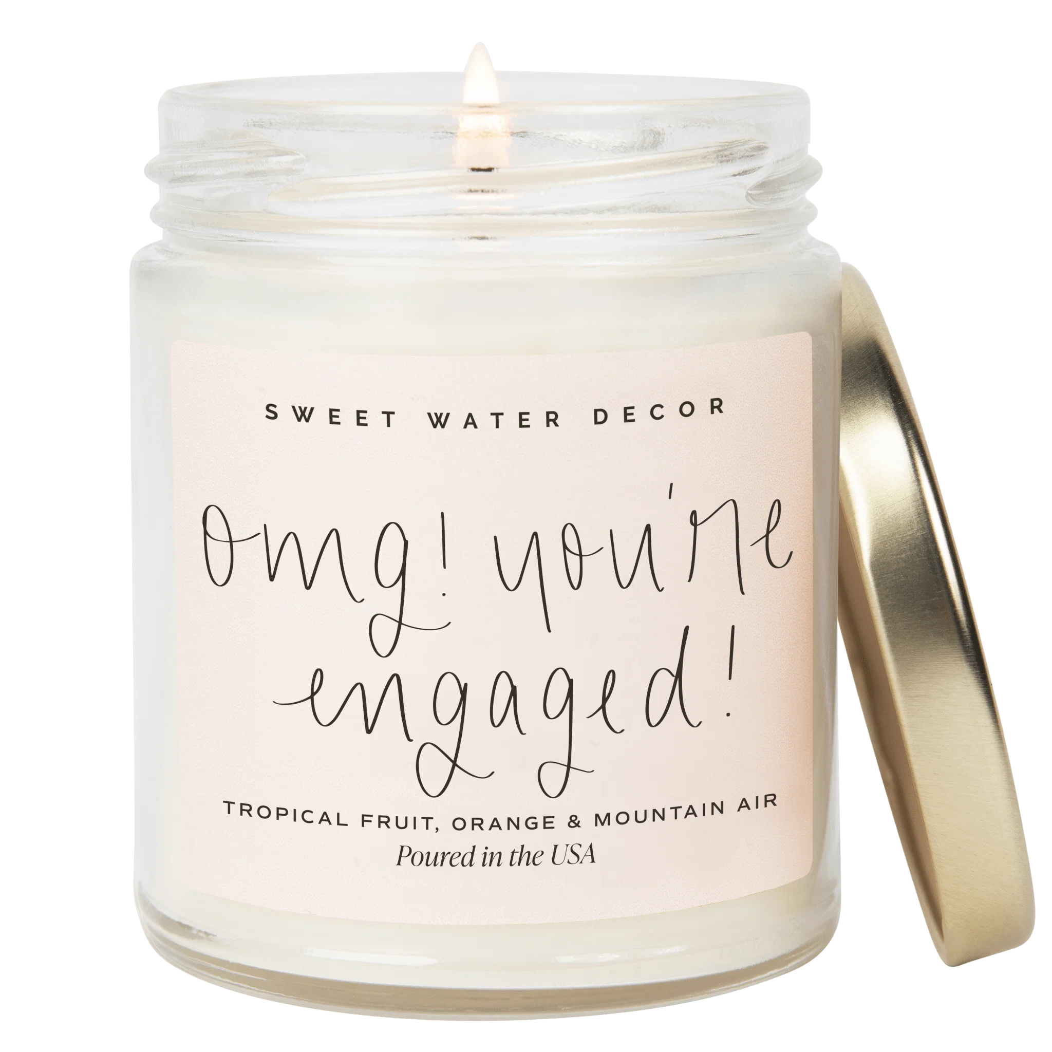 High-End OMG You 39 re Engaged Soy Candle – Clear Jar – 9 oz Refined