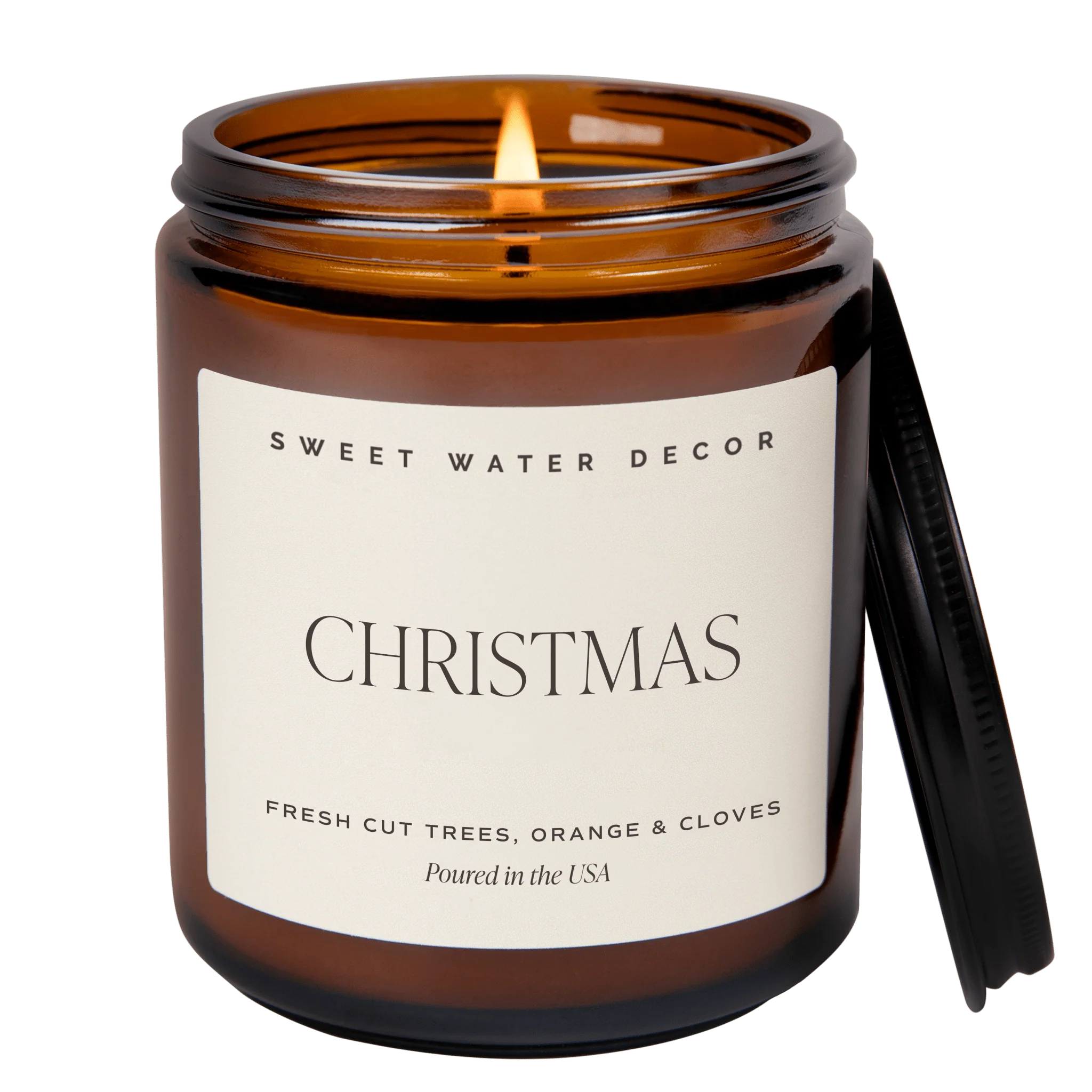 Healthy Christmas Soy Candle - Amber Jar - 9 oz First-Class