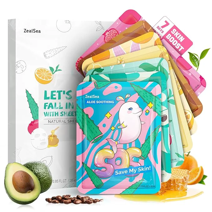 Innovative ZealSea Face Masks Skincare for Women Variety 7Days Facial Sheet Mask Set for Advanced
