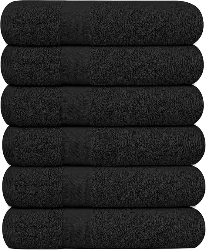 Dependable KAHAF COLLECTION 6 Pack Bath Towels Set Ring Spun Cotton Lightweight Minimalist