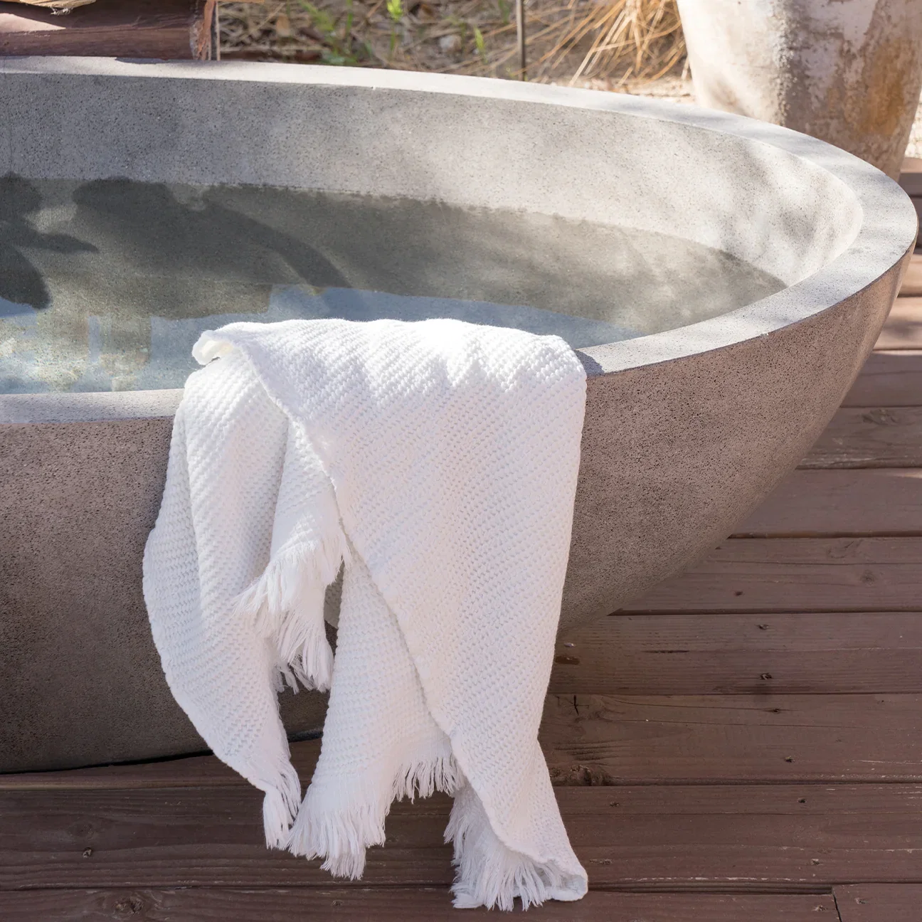 Innovative Ella Waffle Bath Towel White Classic
