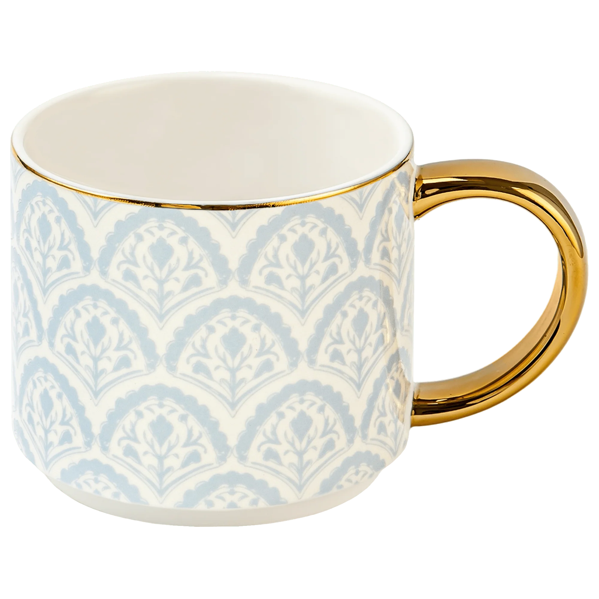 Classic Blue Fan Quilt 14 oz Coffee Mug Advanced