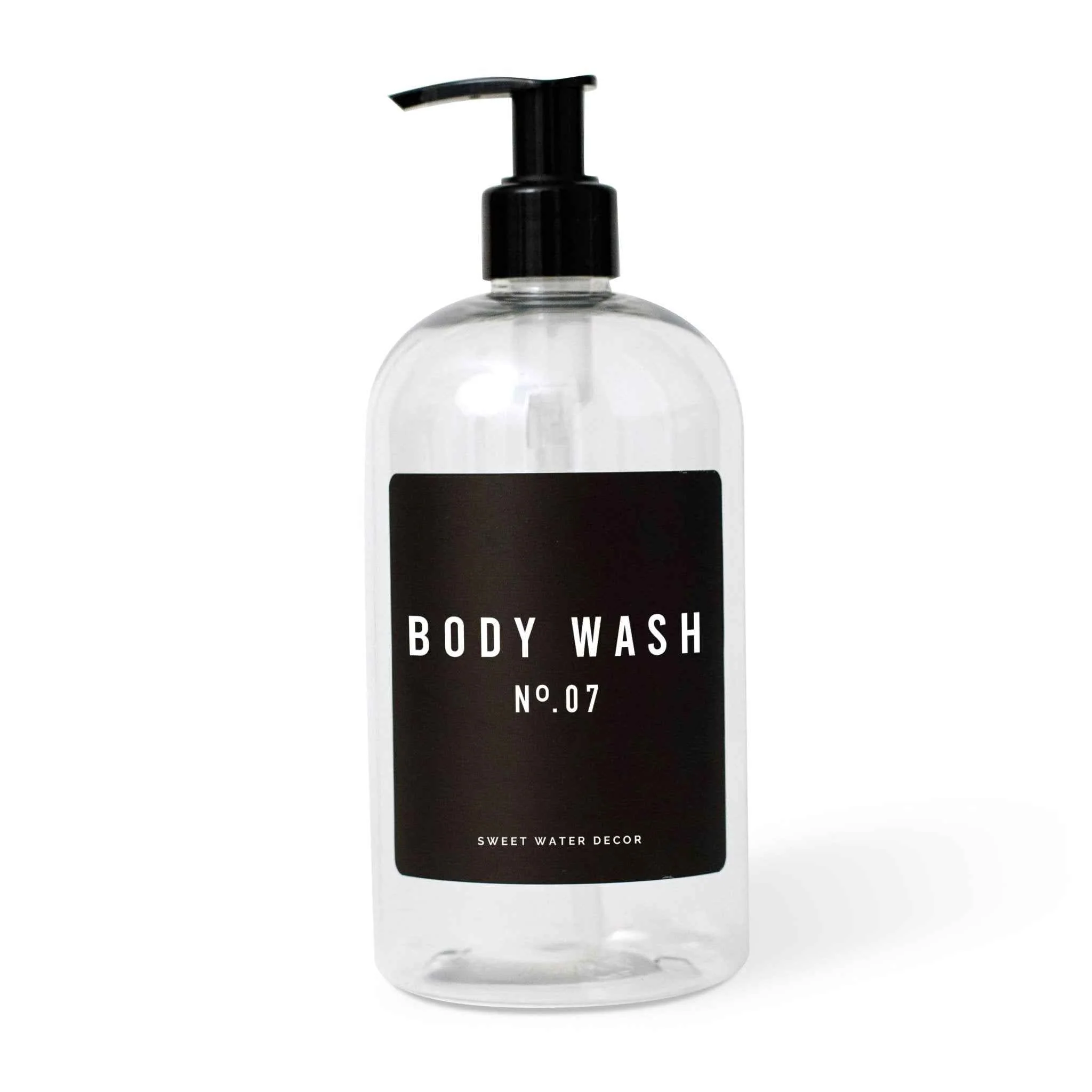 World-Class 16oz Clear Plastic Body Wash Dispenser – Black Label Verified