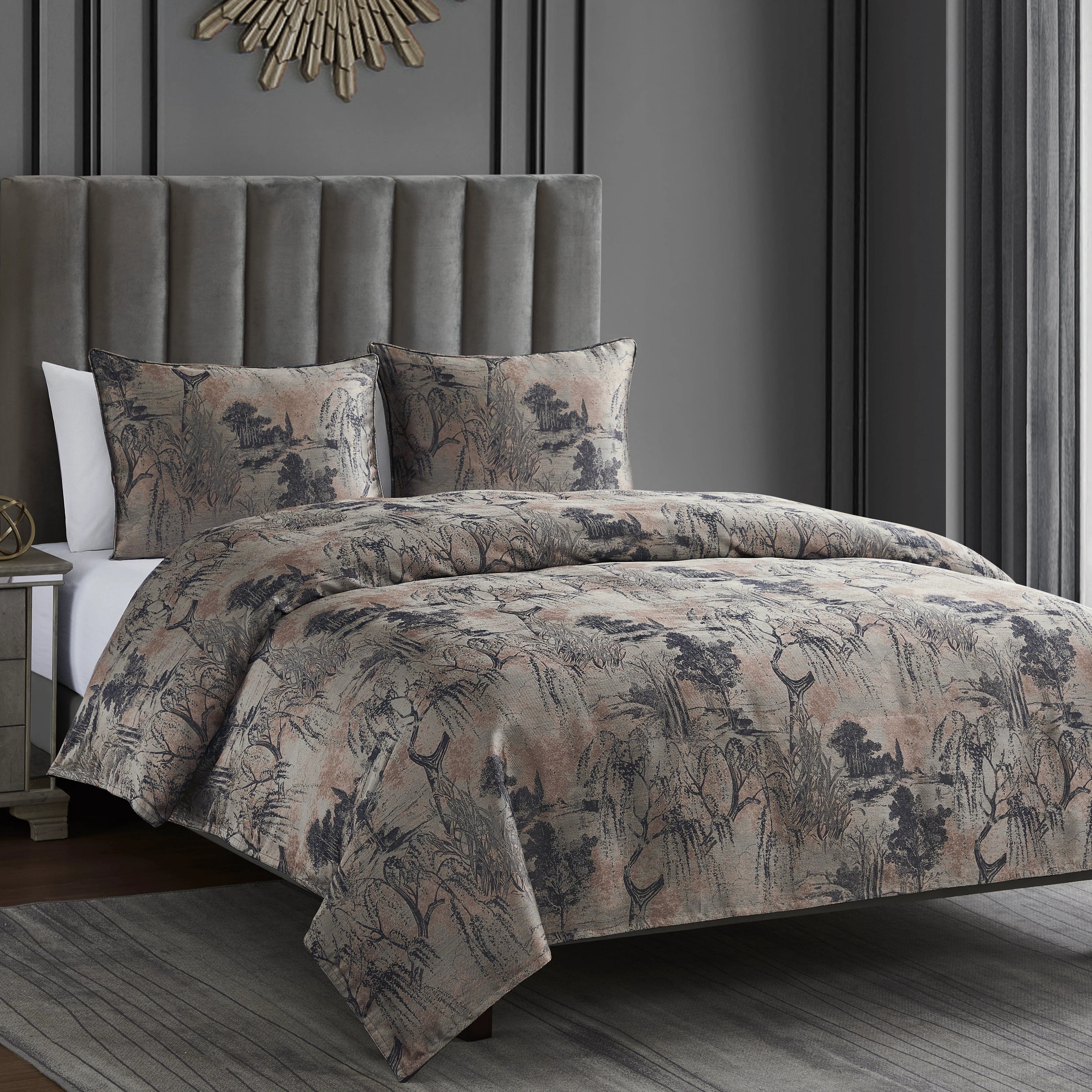 Fast Pastoral Jacquard Duvet Cover Set 3 Pc Organic