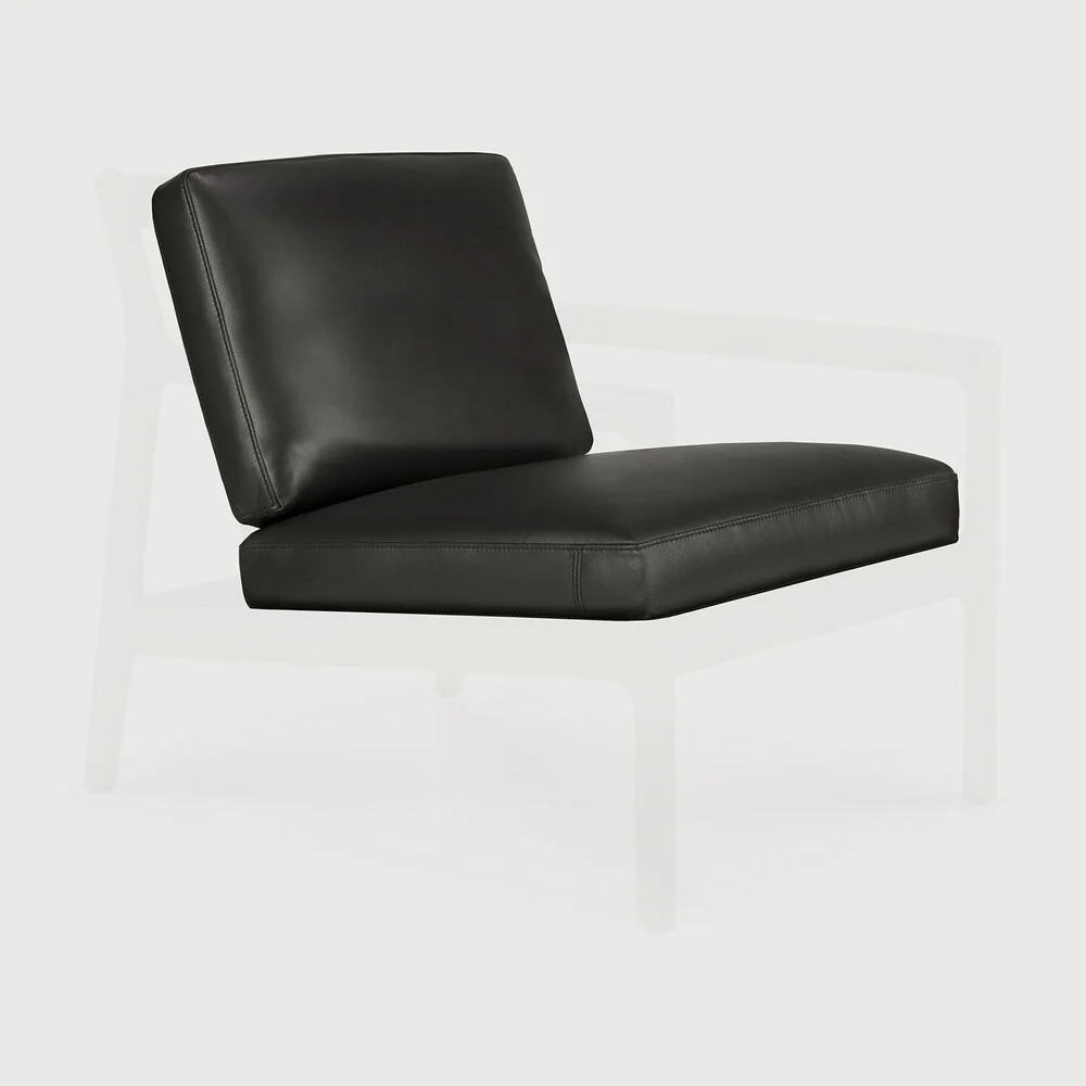 Artisan Jack Lounge Chair Cushion Set Black Leather Traditional