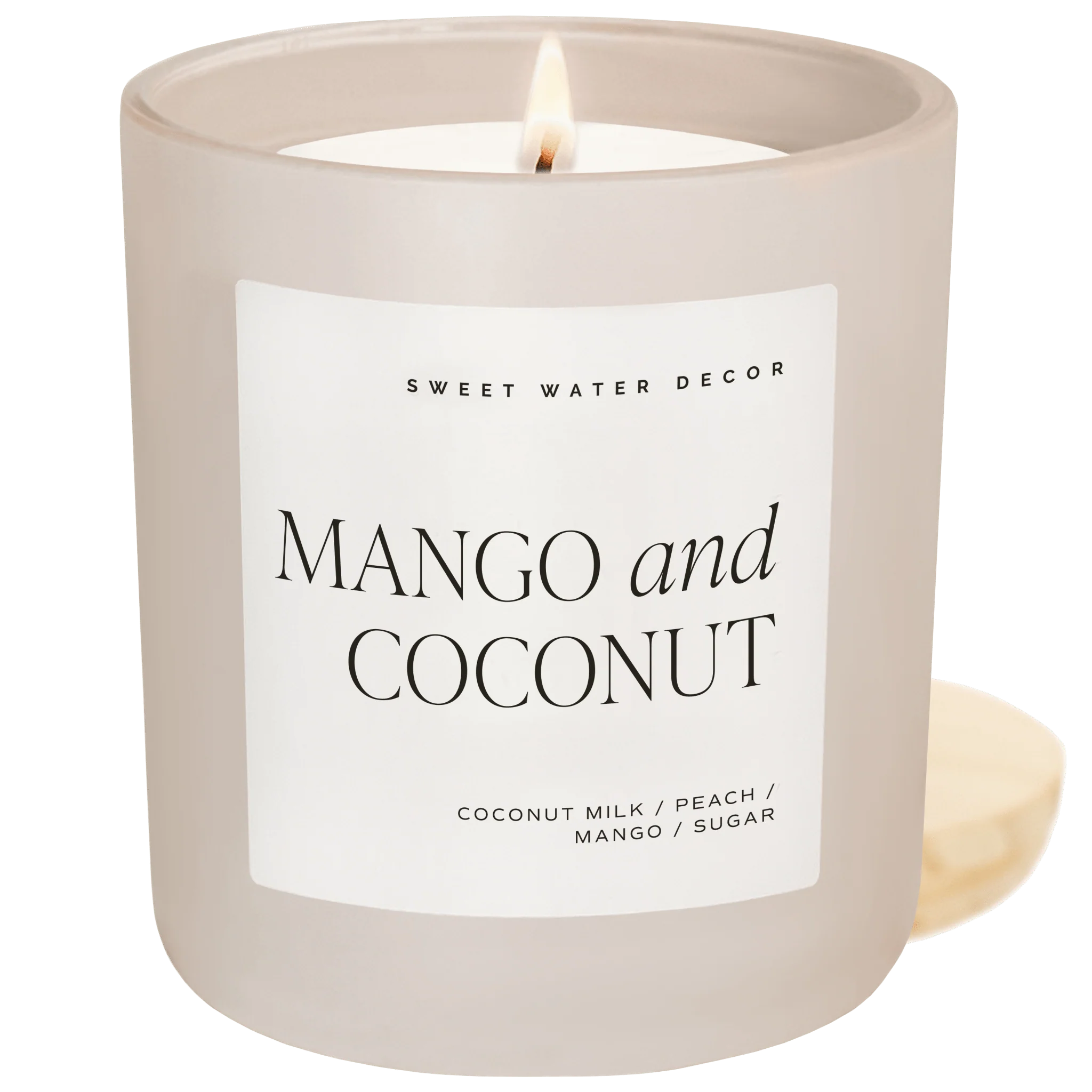 Recyclable Mango and Coconut Soy Candle – Tan Matte Jar – 15 oz Convenient