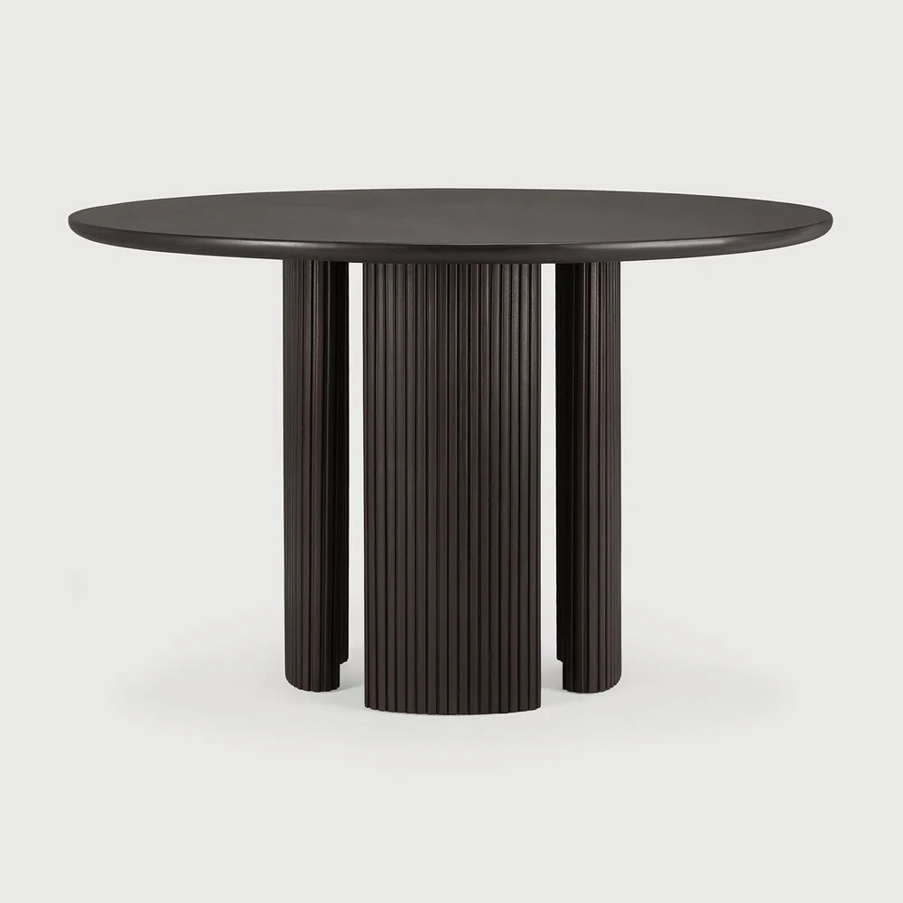 Enhanced Roller Max Round Dining Table Dark Brown Convenient