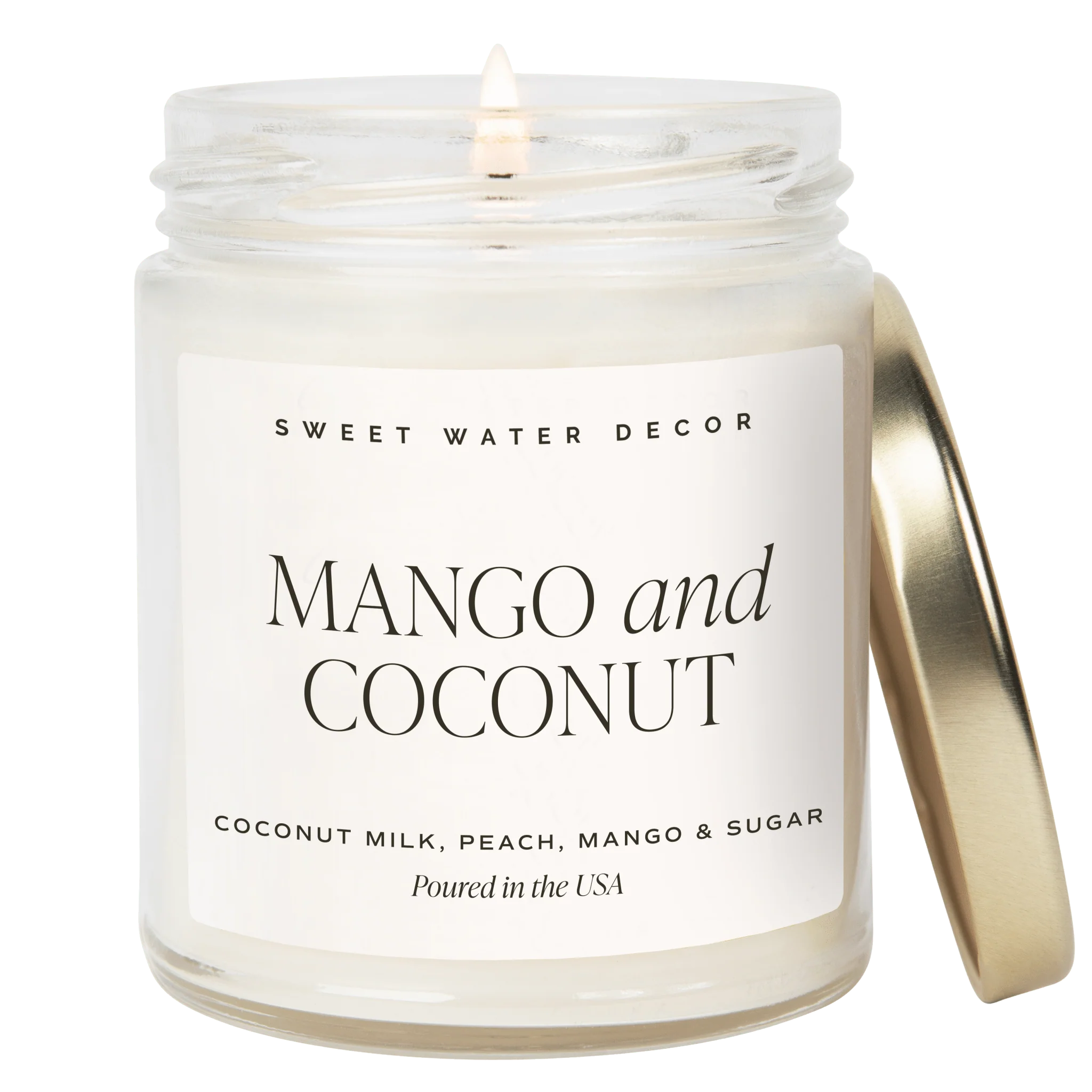 Green Mango and Coconut Soy Candle – Clear Jar – 9 oz Long-Lasting