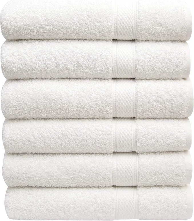 Casual Pleasant Home Bath Towels Set of 6 Cotton 515 GSM Lightweight Soft Versatile
