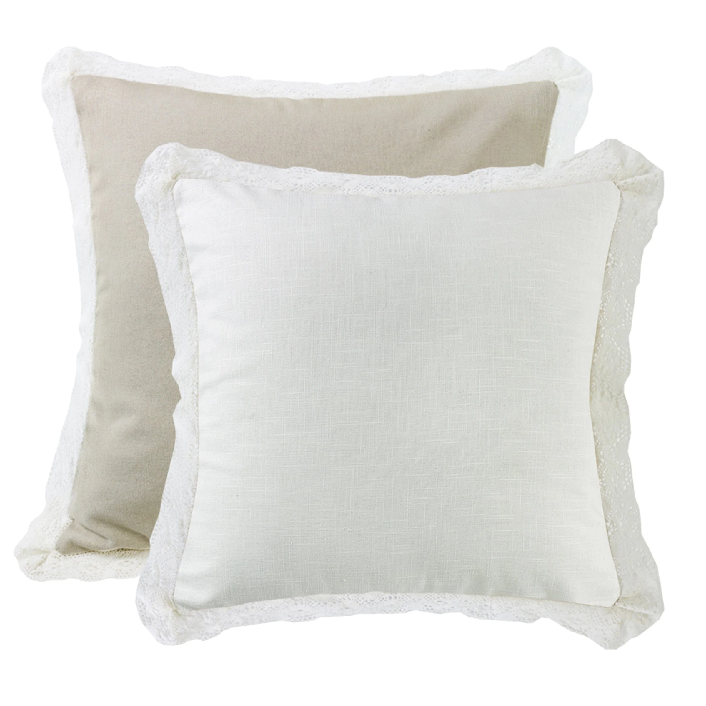 Casual Charlotte White amp Khaki Laced Euro Sham Specialty