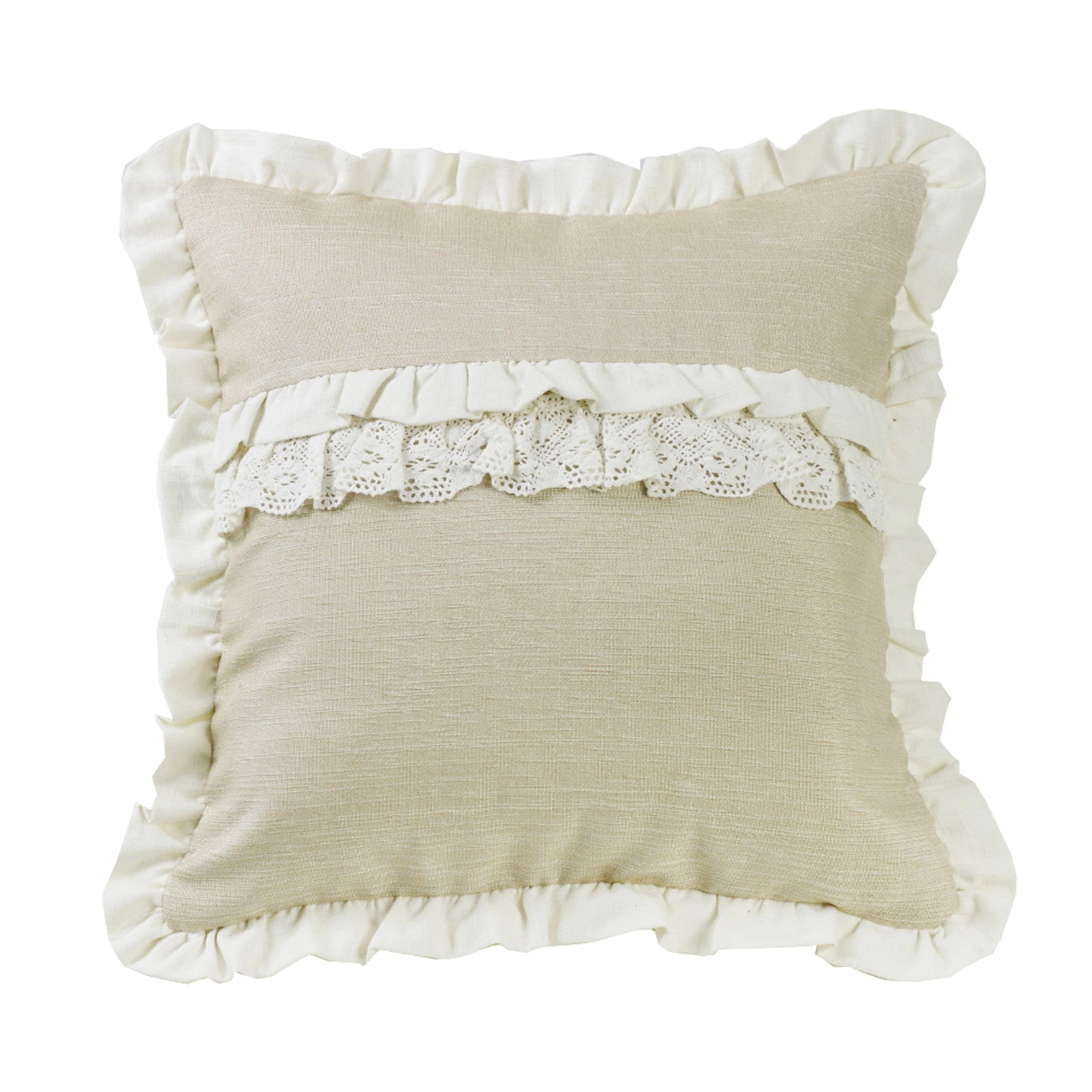 Elegant Charlotte Ruffle Trim amp Lace Ruffle Accent Pillow First-Class
