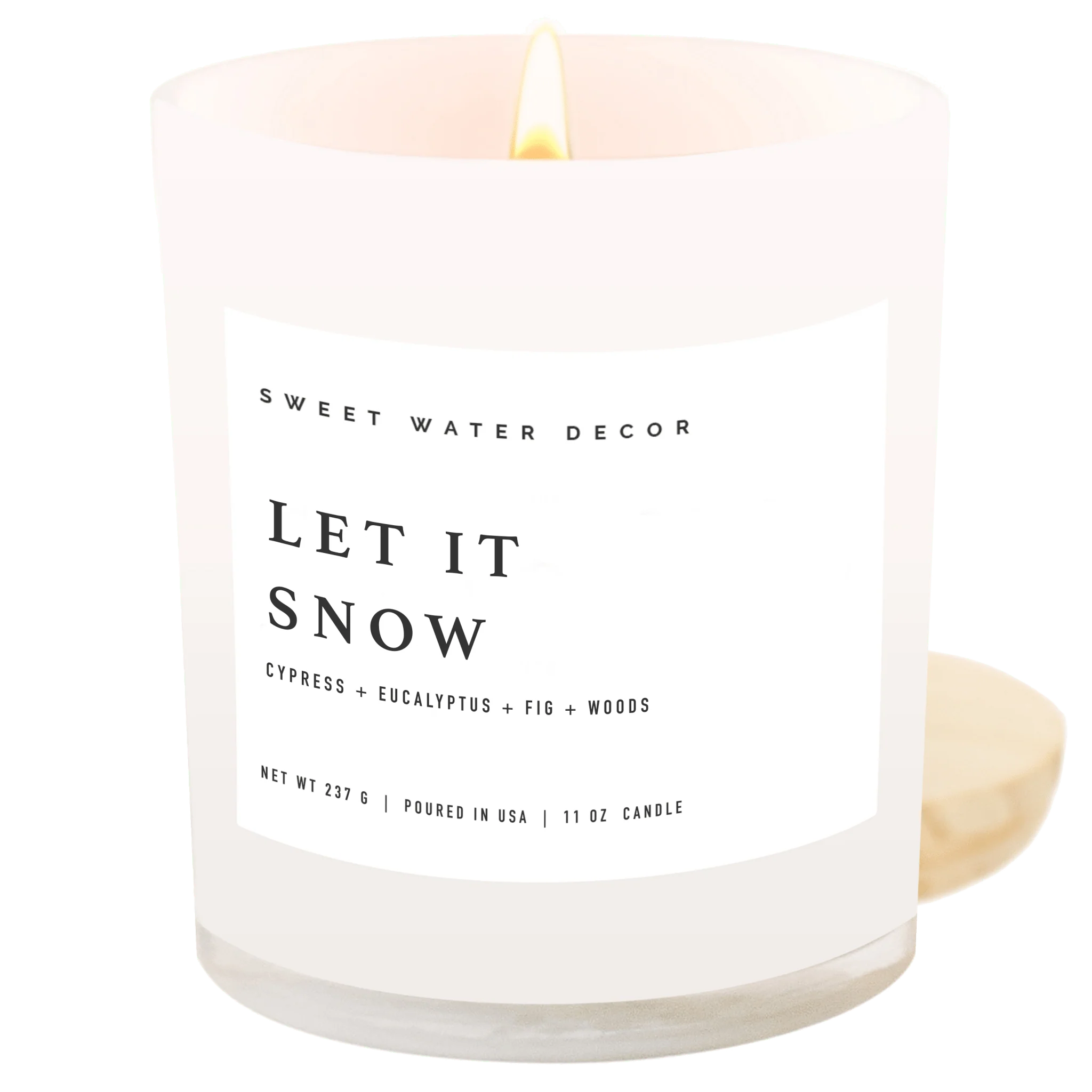 Genuine Let It Snow Soy Candle – White Jar – 11 oz Natural