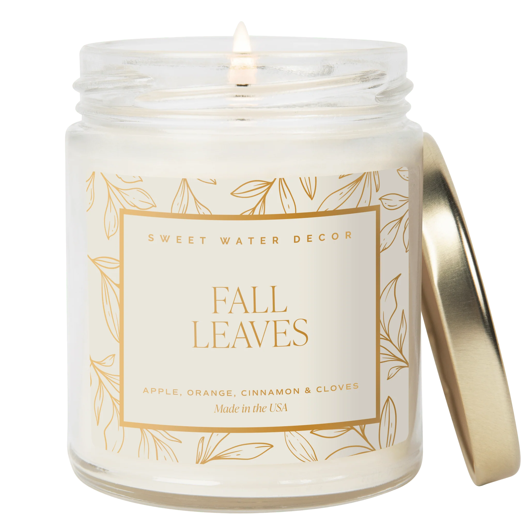 Effective Fall Leaves Soy Candle – Patterned 9 oz – Clear Jar Elite