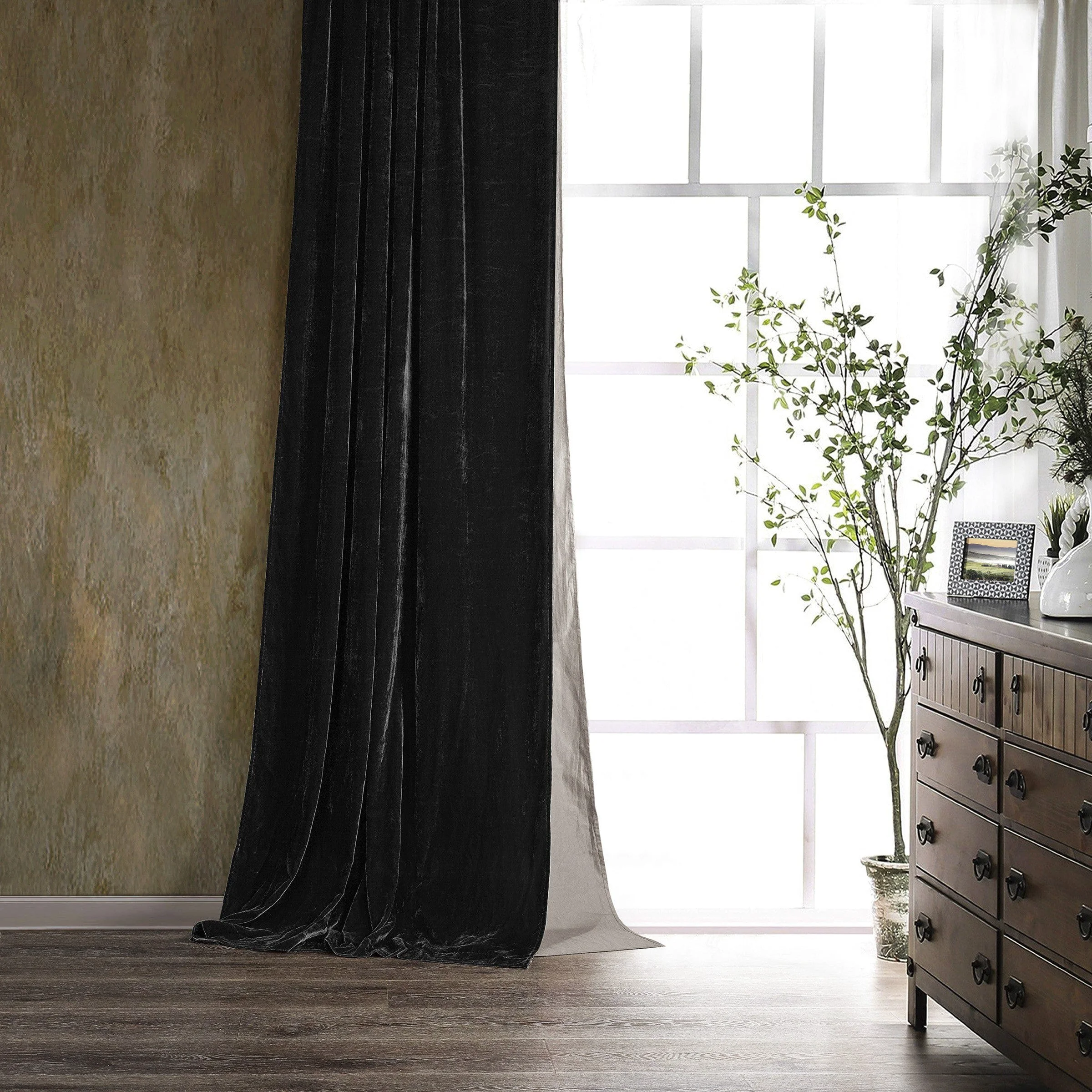 Official Stella Faux Silk Velvet Curtain Reliable
