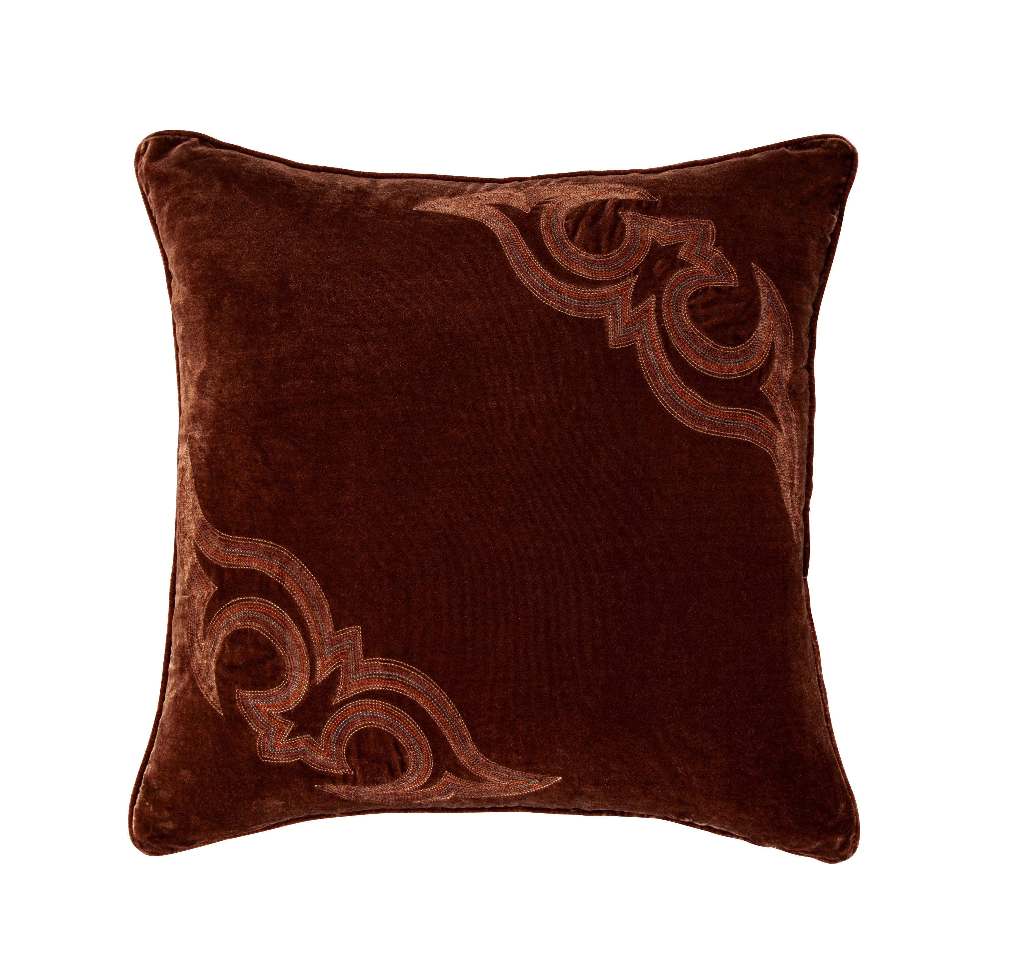 Verified Stella Boot Stitch Faux Silk Velvet Pillow Top-Quality