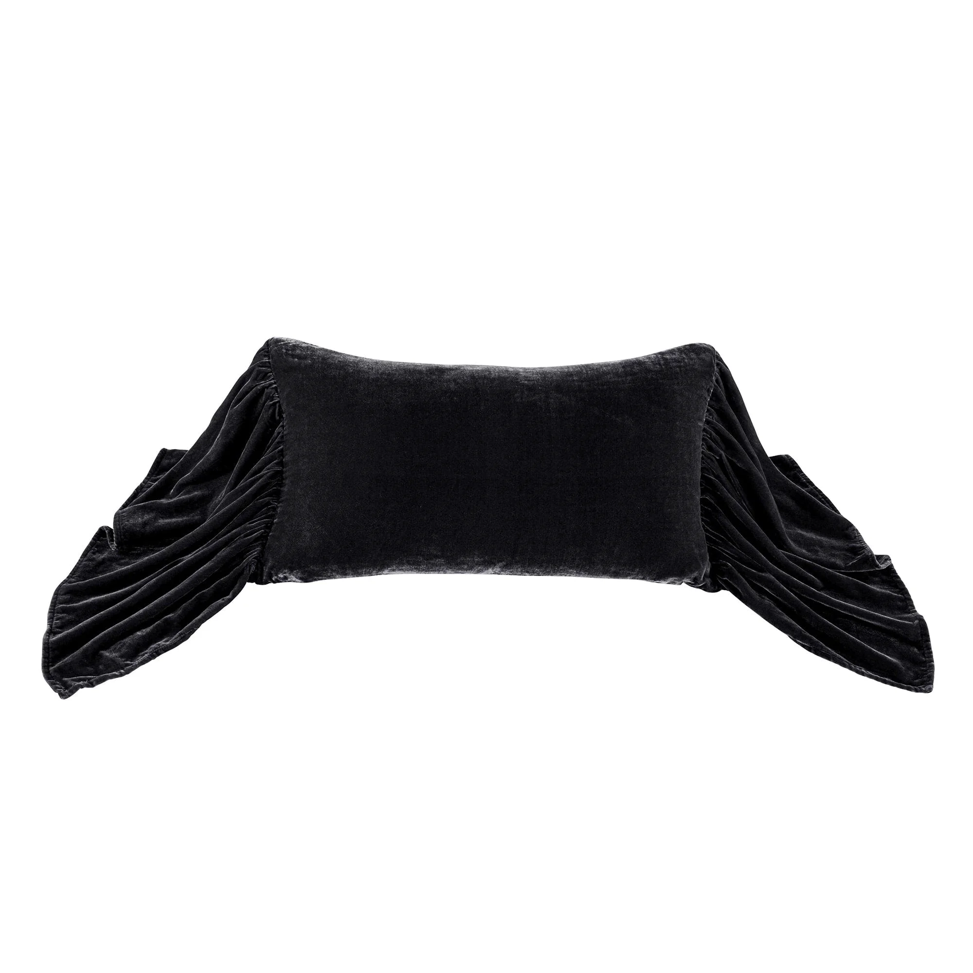 Authentic Stella Faux Silk Velvet Long Ruffled Pillow Solid