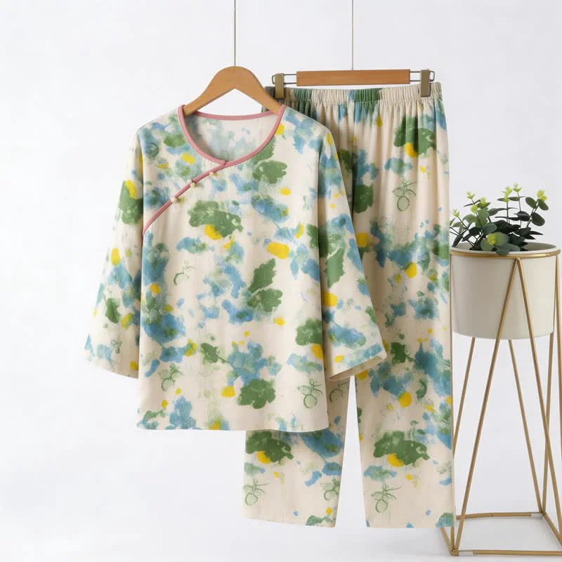 Smart Ownkoti Oriental Artistic Watercolor Pajama Set User-Friendly