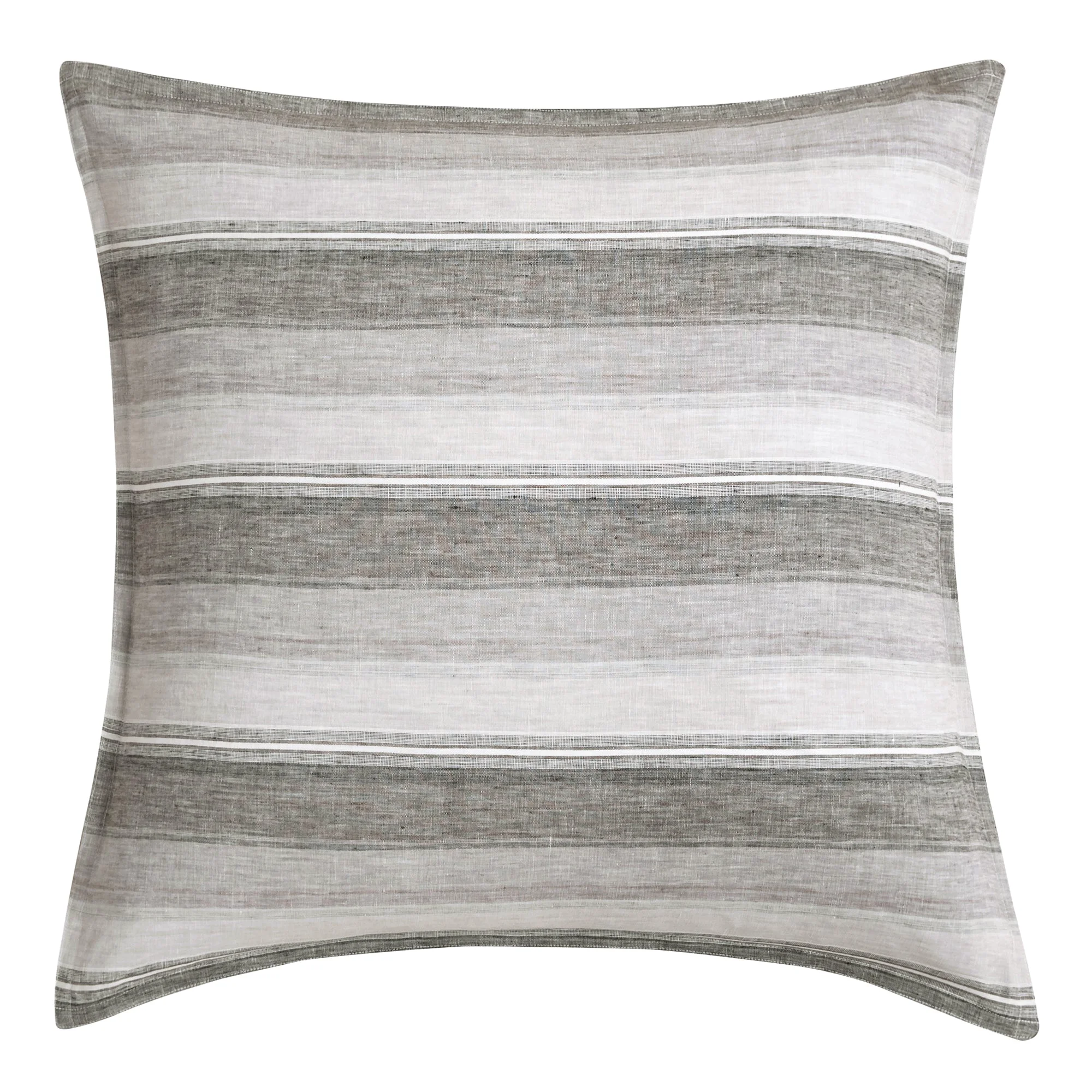 Original Design French Flax Linen Variegated Stripe Euro Sham Minimalist