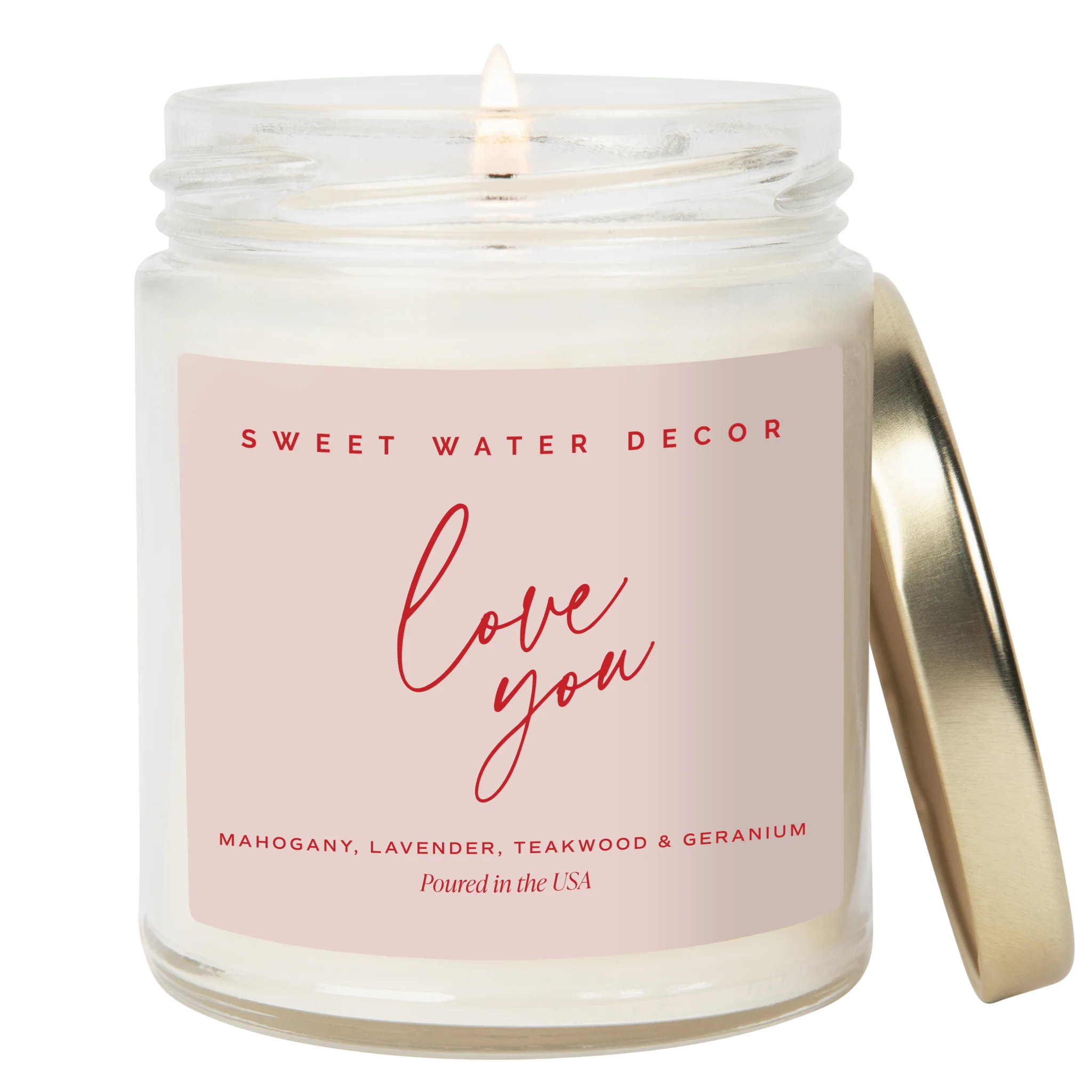 Safe Love You Soy Patterned Candle – Clear Jar – 9 oz Trusted
