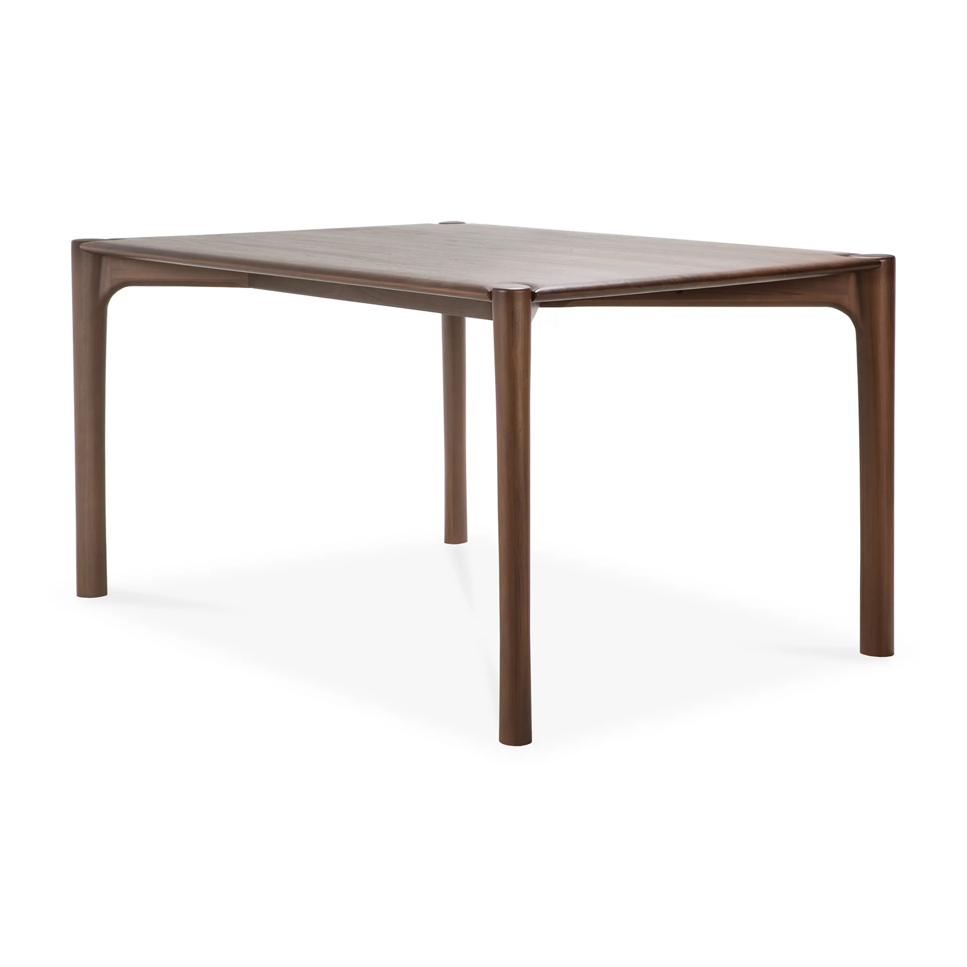 Fashionable PI dining table – varnished teak – brown – rectangular Solid