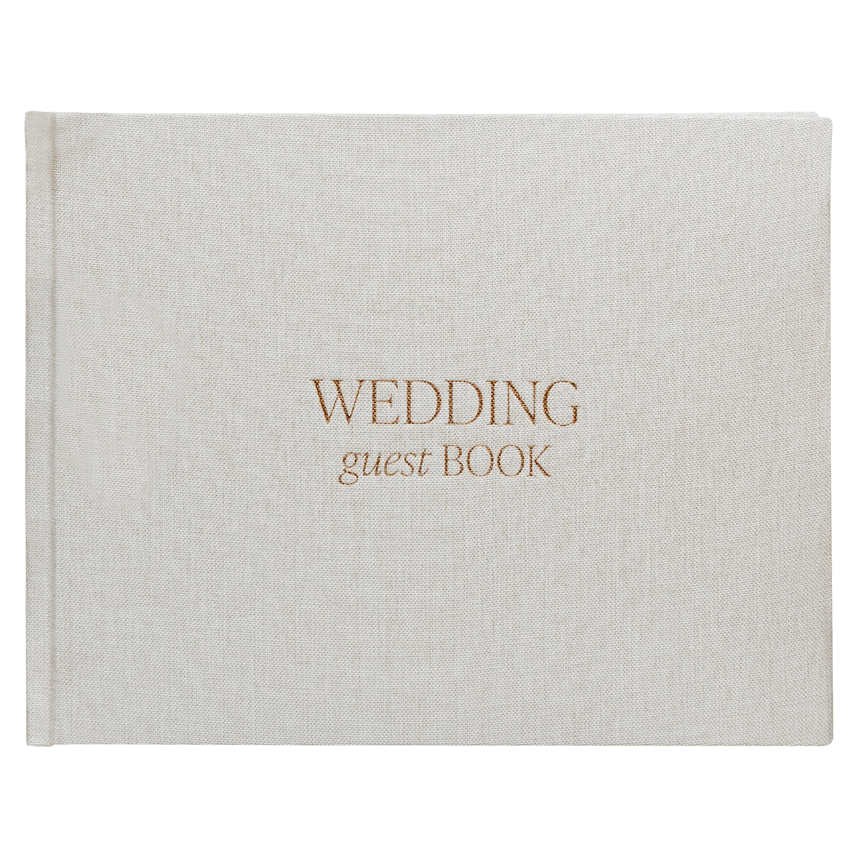 Modern Tan Wedding Guestbook Carefully Designed