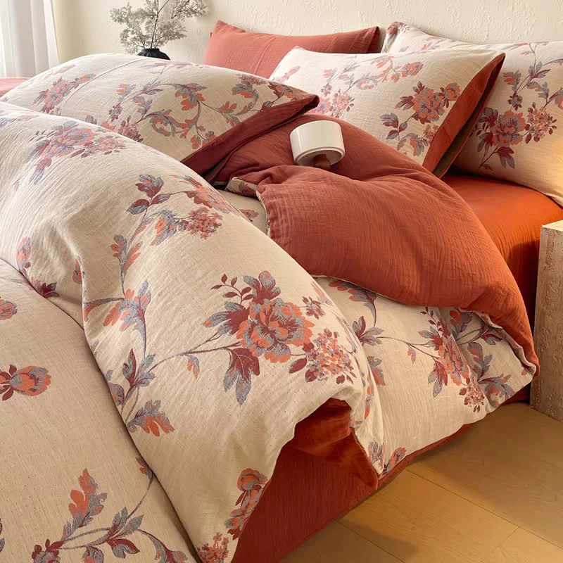 Consistent Ownkoti Ombre Floral Cotton Gauze Bedding Set 4PCS Elite