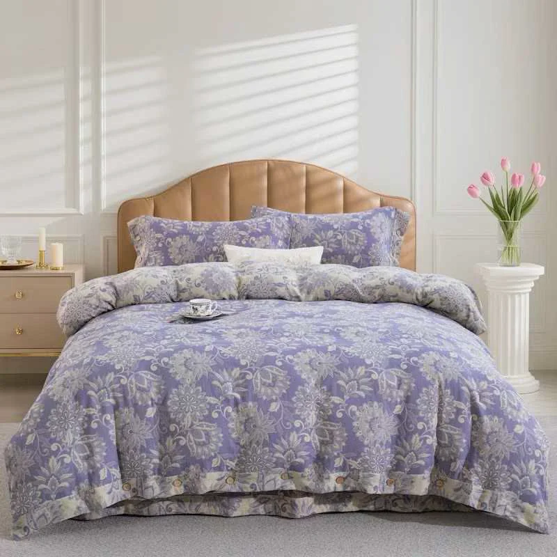 Consistent Ownkoti Ethnic Floral Cotton Gauze Bedding Set 4PCS High-Grade