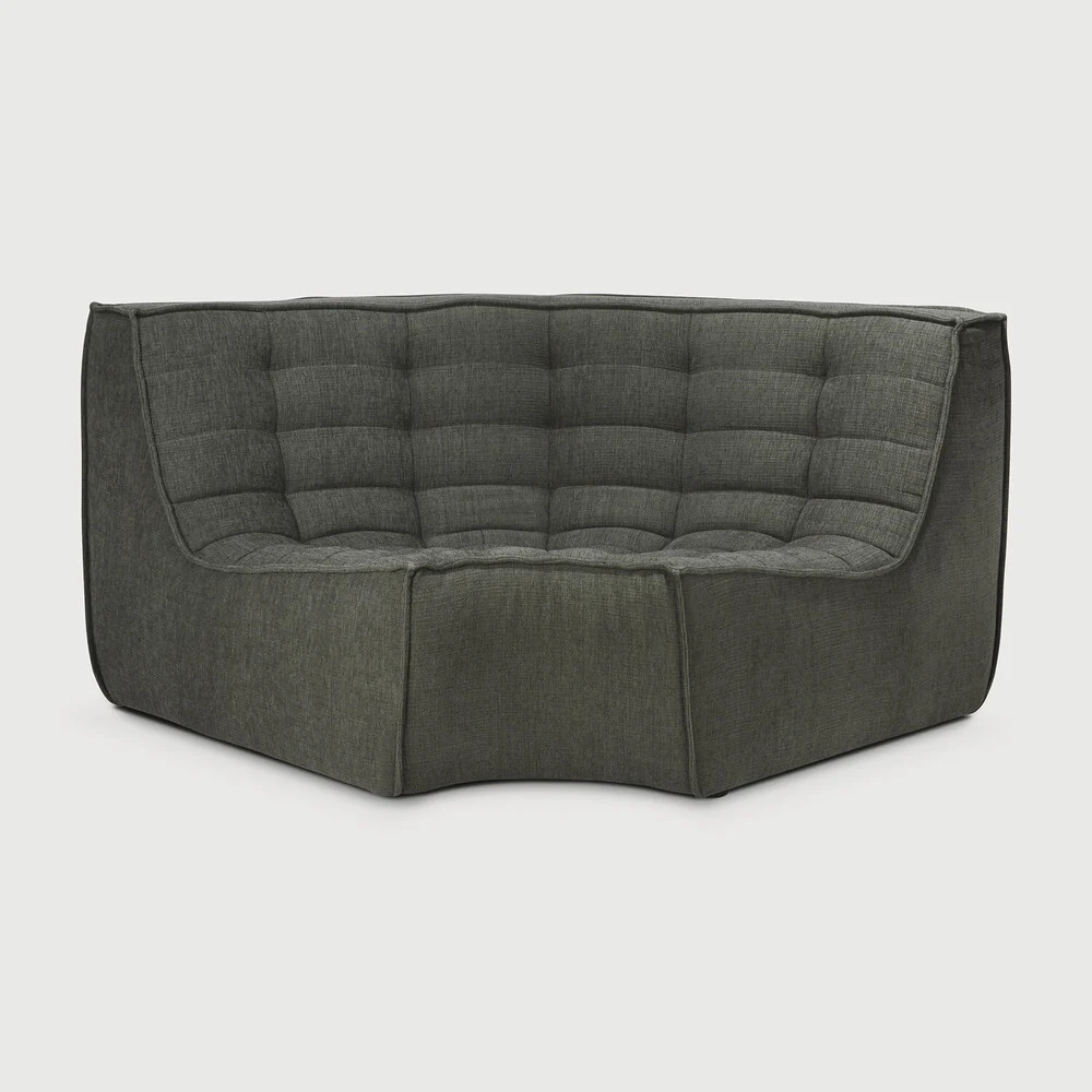 Minimalist N701 Round Corner Eco Fabric Sofa Moss Elegant