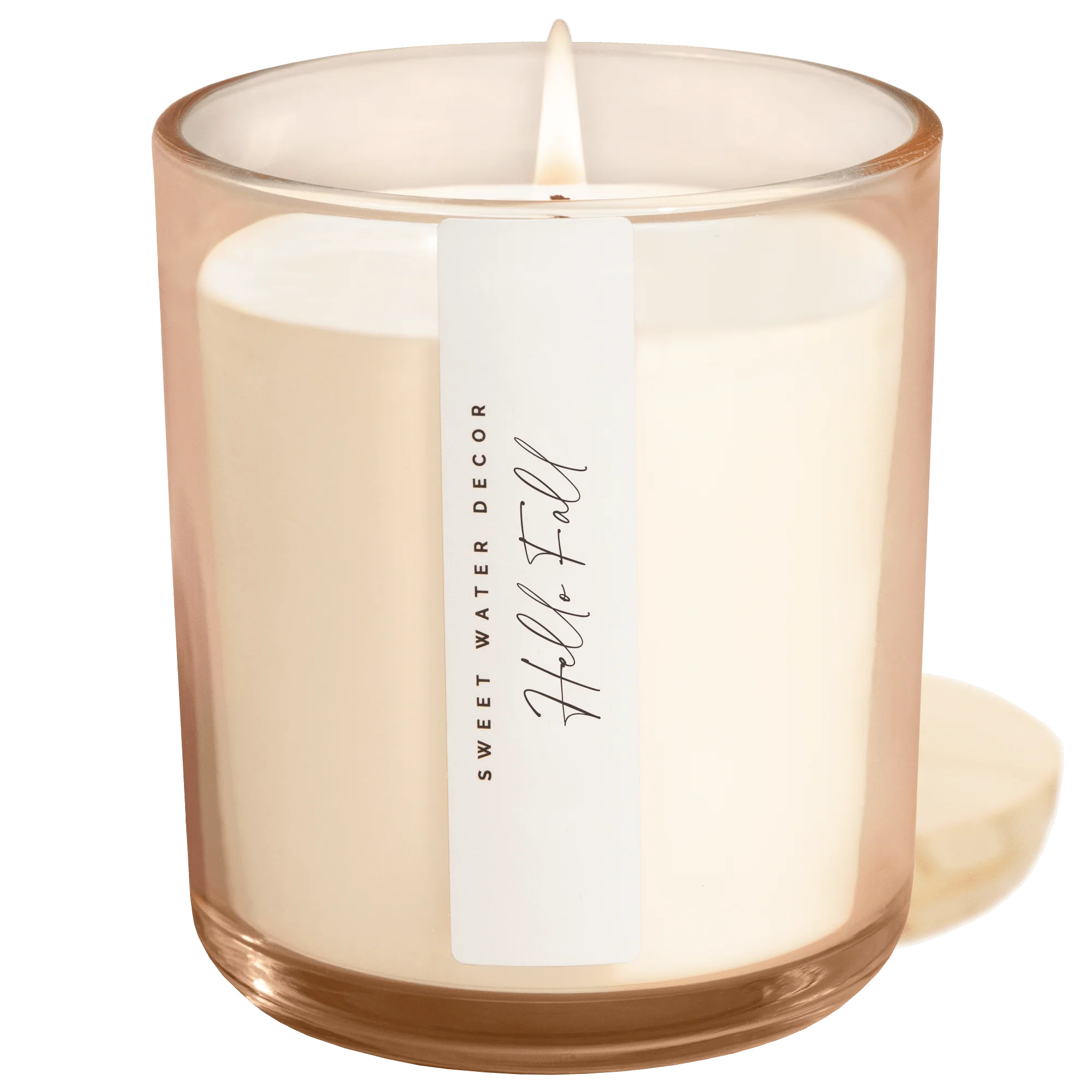 Fashionable Hello Fall Soy Candle – Tinted Glass Jar – 12 oz Stylish