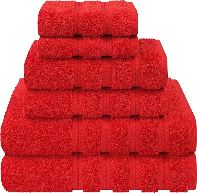 Versatile American Soft Linen Luxury 6 Piece Towel Set 2 Bath Towels 2 Hand Towel 2 Official