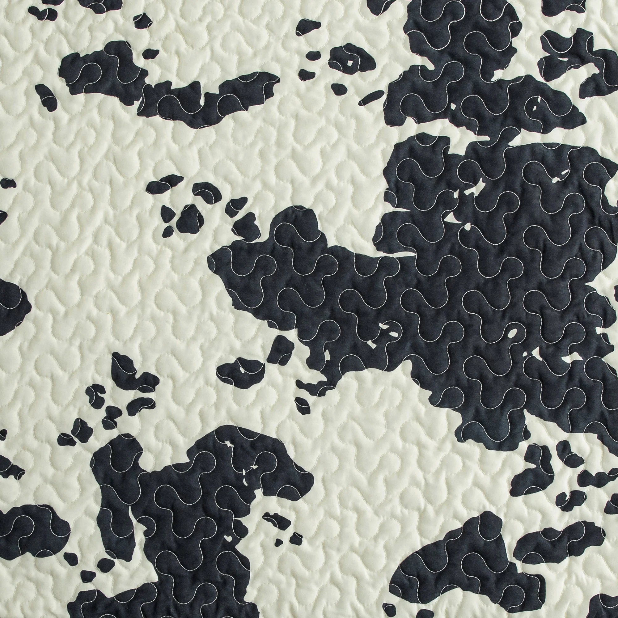 Stylish Clara Cowhide Reversible Quilt Black Swatch Minimalist