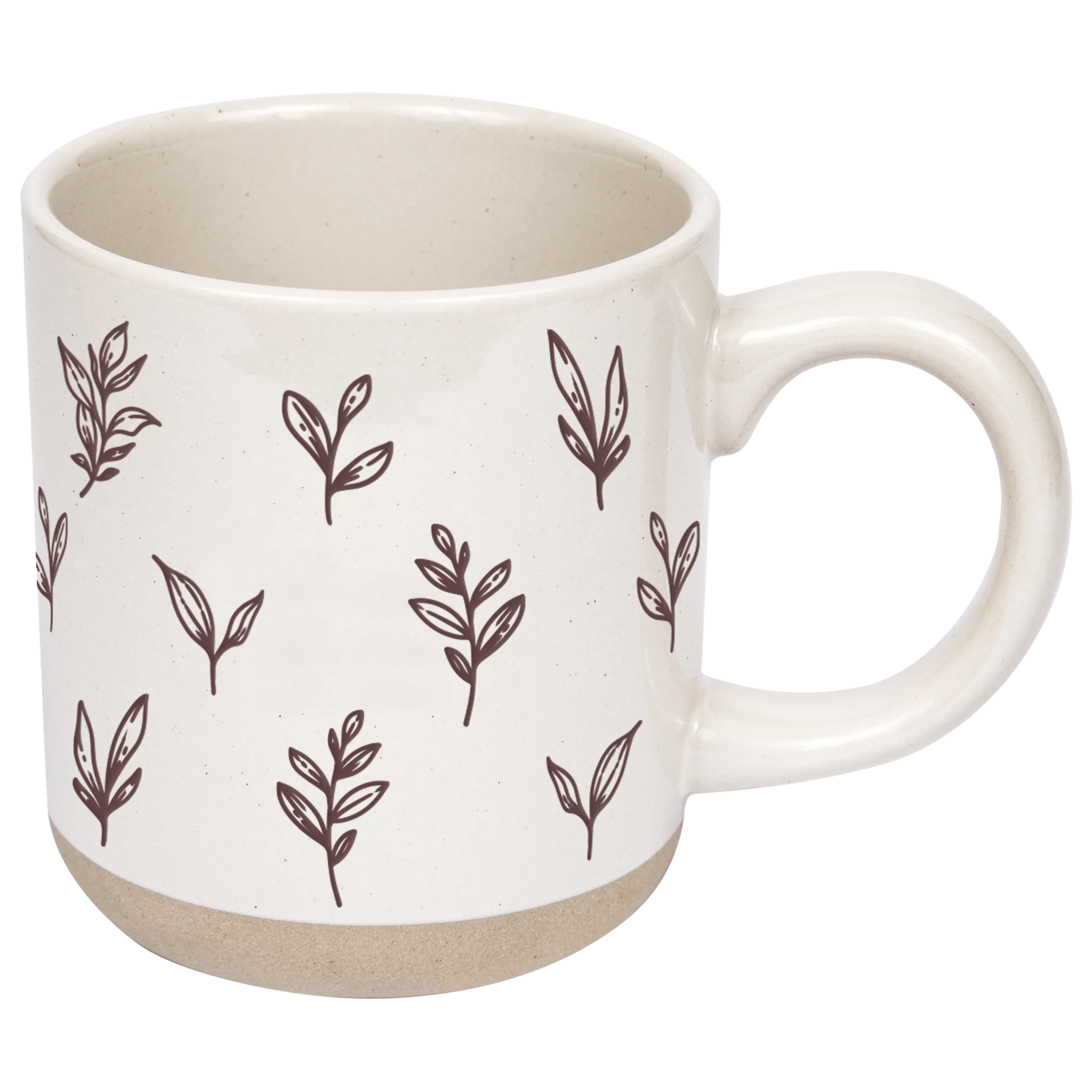 First-Class Brown Leaves 14 oz Stoneware Coffee Mug Elite