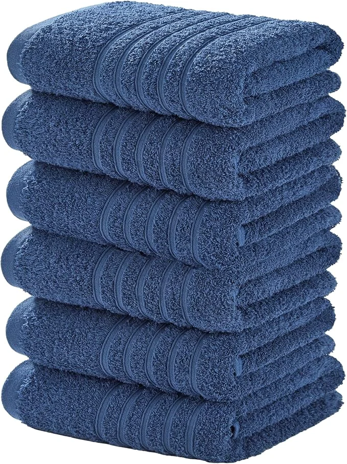Premium Material Aibaser Towels 6 Pack Bath Towel Solid