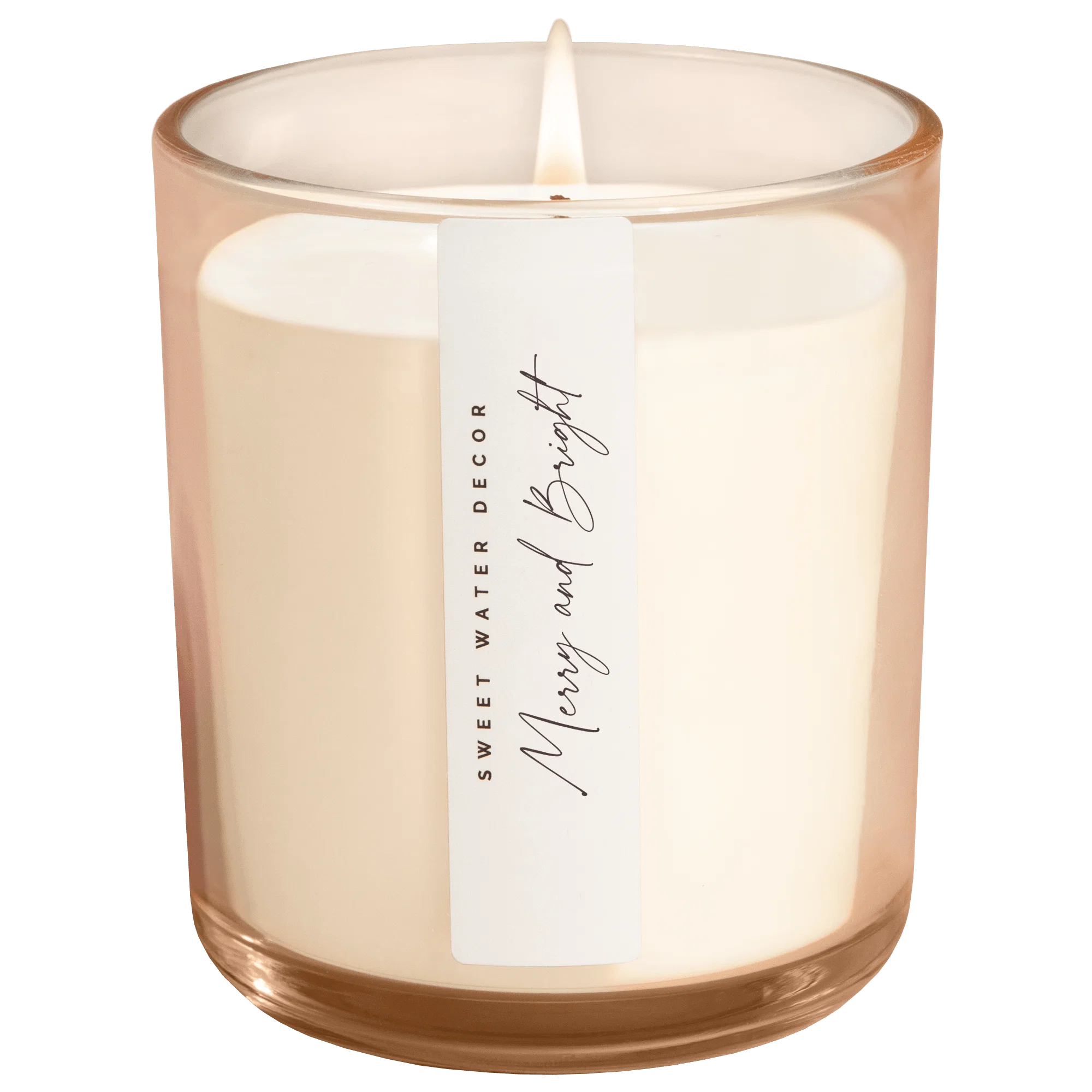 Soft Merry and Bright Soy Candle – Tinted Glass Jar – 12 oz Contemporary